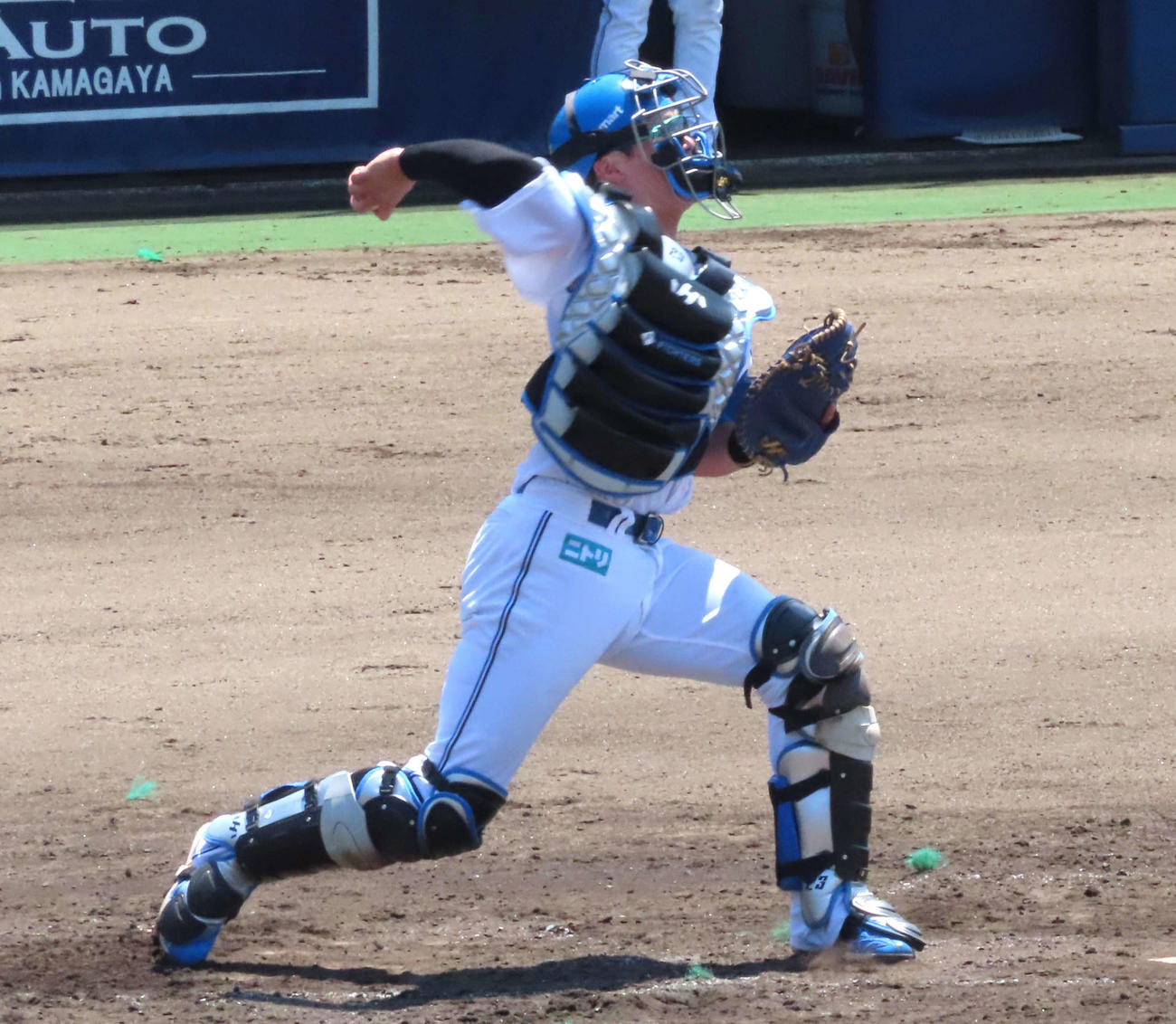 イースタン・リーグ　日本ハム対オイシックス　守備に就く日本ハム伏見（撮影・黒須亮）