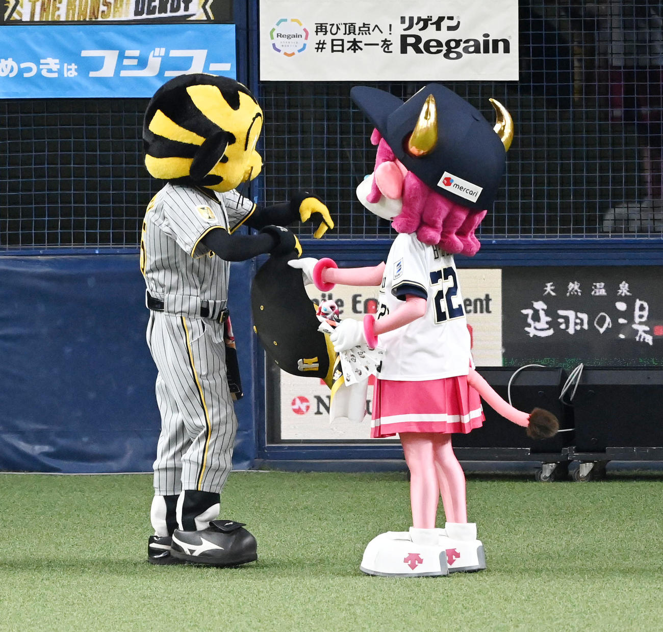 6月11日、オリックス対阪神　トラッキーとバファローベル
