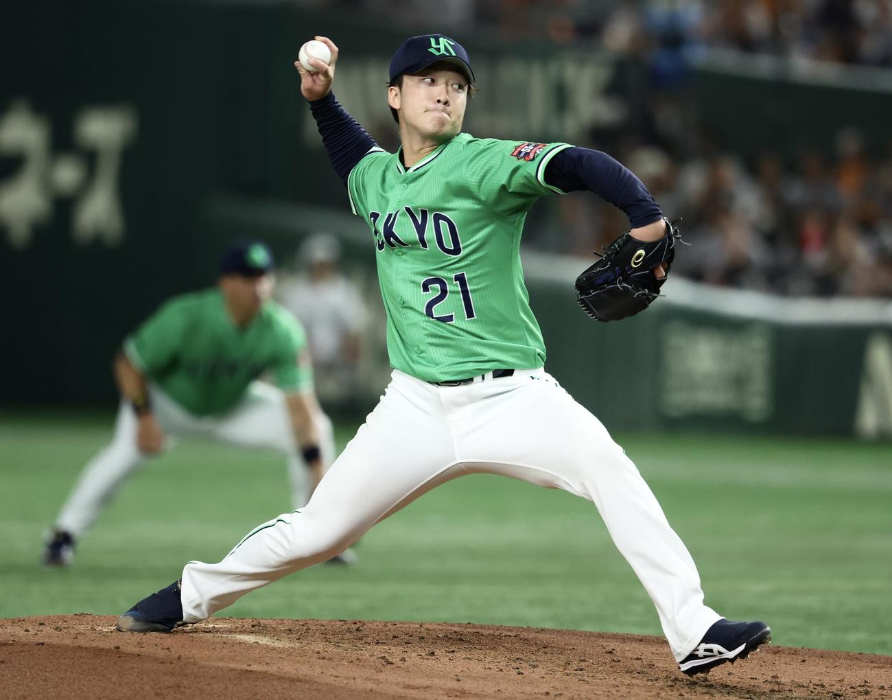 巨人対ヤクルト　2回裏、力投する吉村（撮影・河田真司）