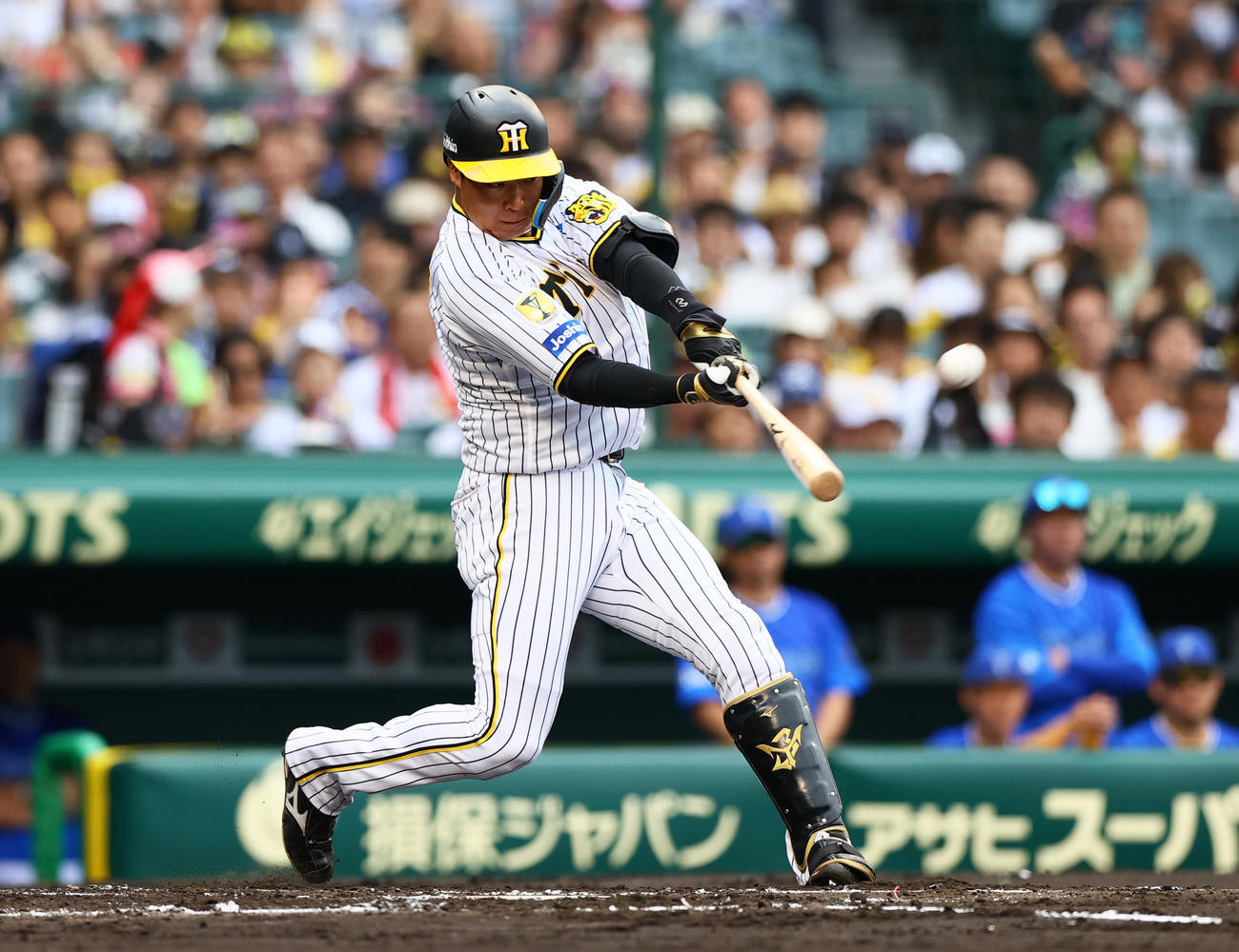 阪神対DeNA 2回裏阪神無死、大山は先制の左越えソロ本塁打を放つ（撮影・上山淳一）
