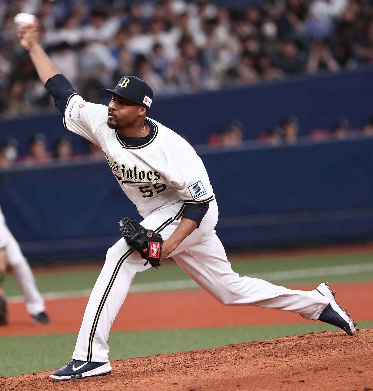 オリックス対西武　オリックス3番手は初登板のペルドモ（撮影・西尾就之）