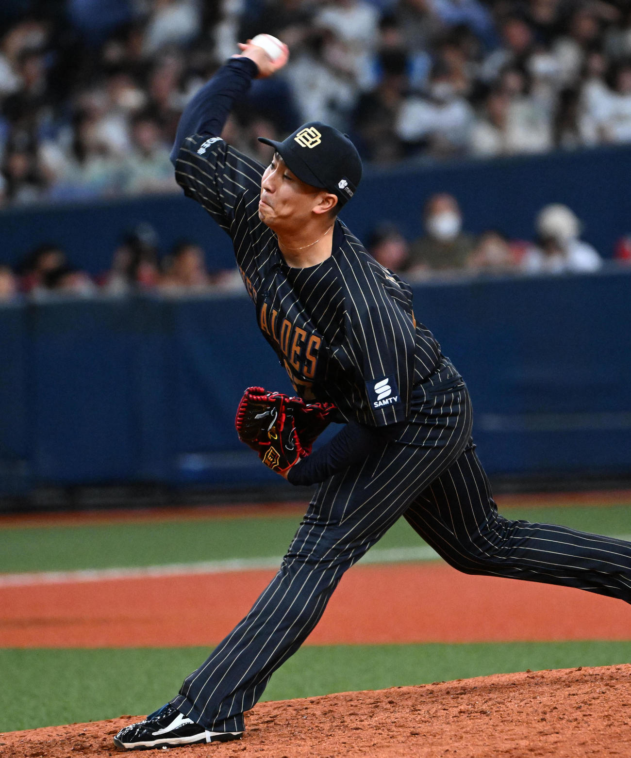 オリックス対西武　オリックス3番手の古田島（撮影・石井愛子）