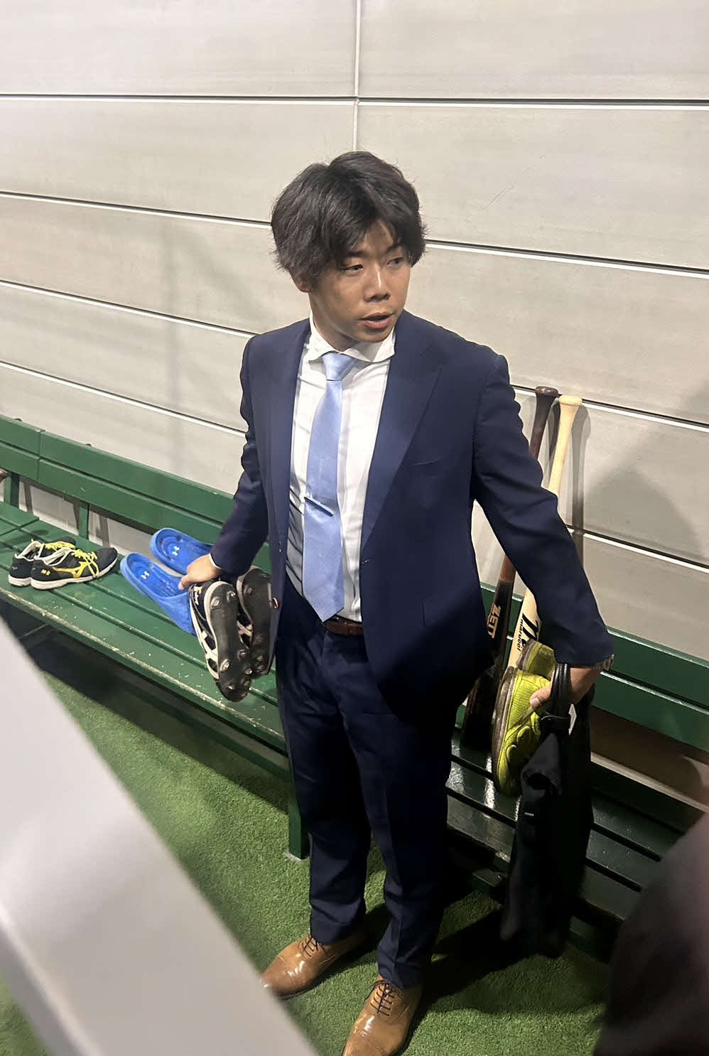 ジャイアンツ球場に荷物整理に訪れた西武へのトレードが決まった松原