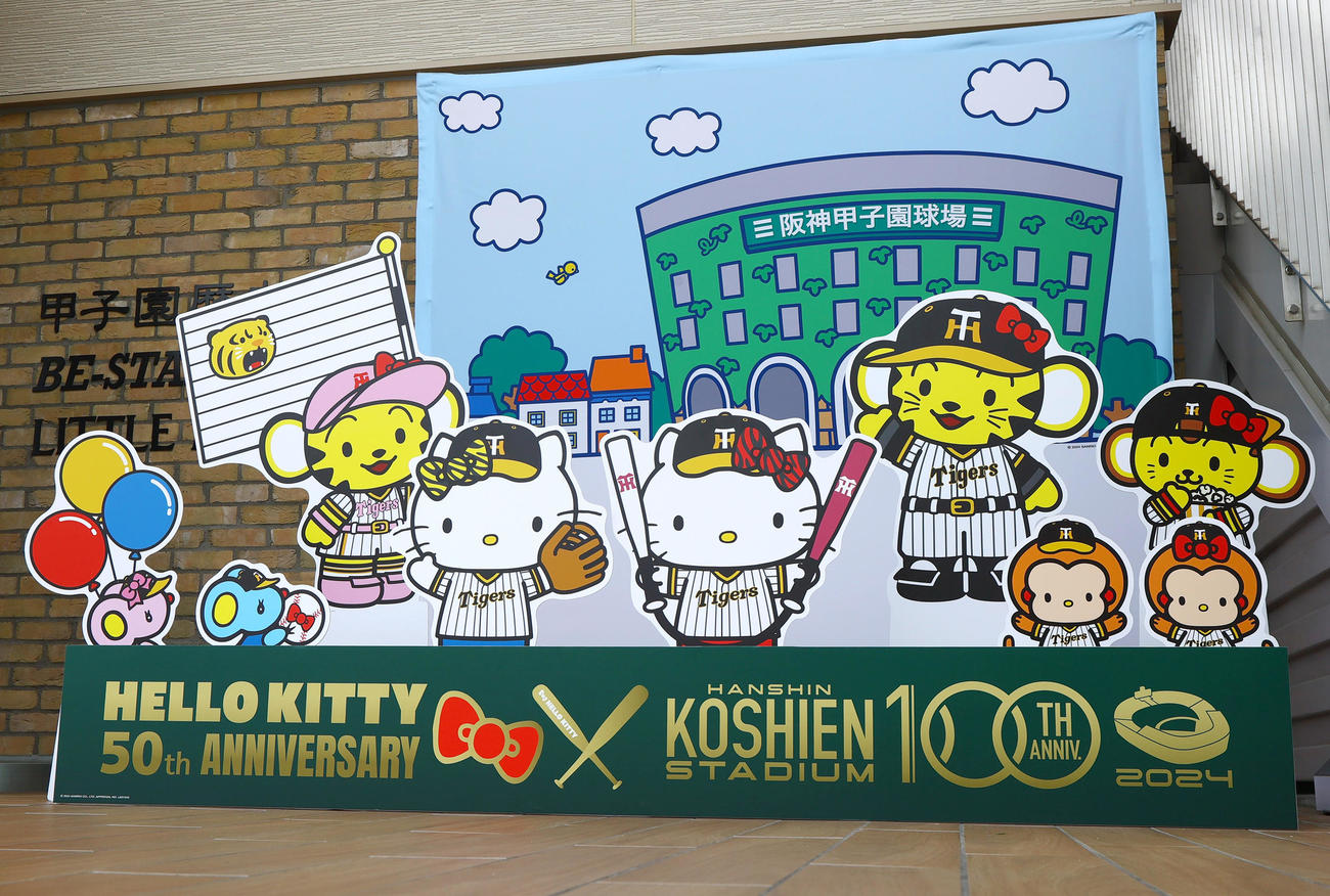 ハローキティ50周年×阪神甲子園球場100周年「ハローキティ50thみんななかよくナイター」（撮影・上山淳一）