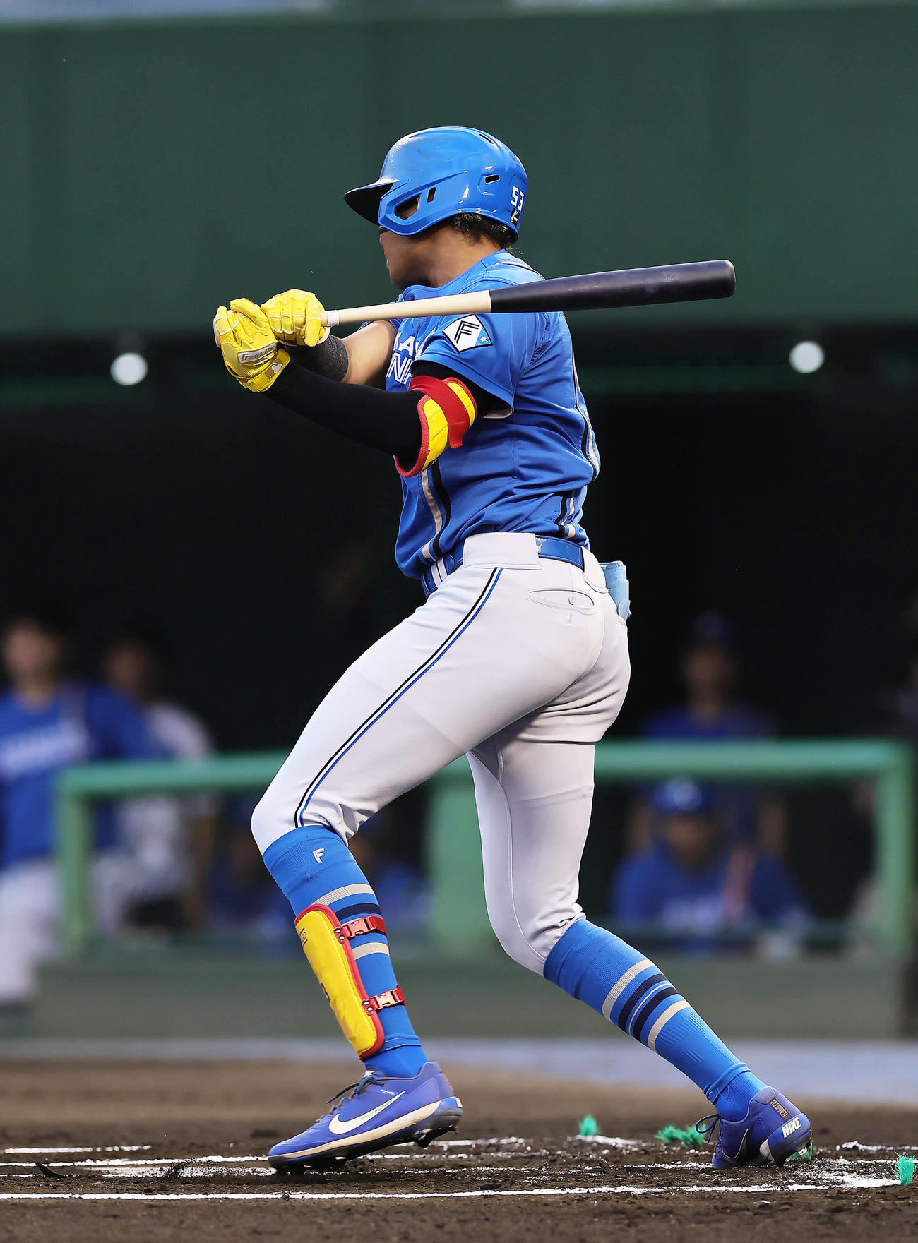 西武対日本ハム　1回表日本ハム無死一、三塁、水谷は右前適時打を放つ（撮影・足立雅史）