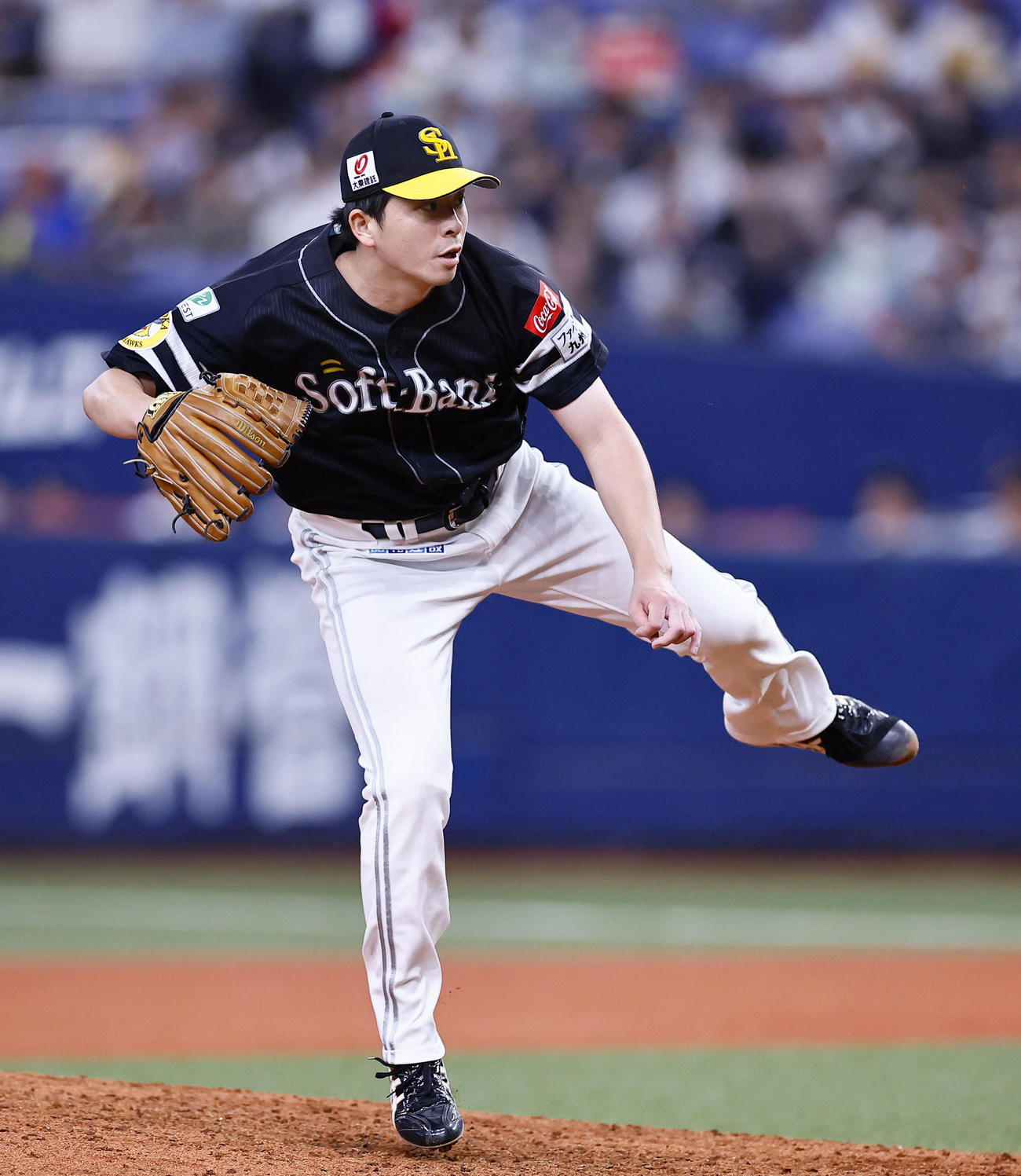 オリックス対ソフトバンク　7回、力投するソフトバンク大関（撮影・藤尾明華）