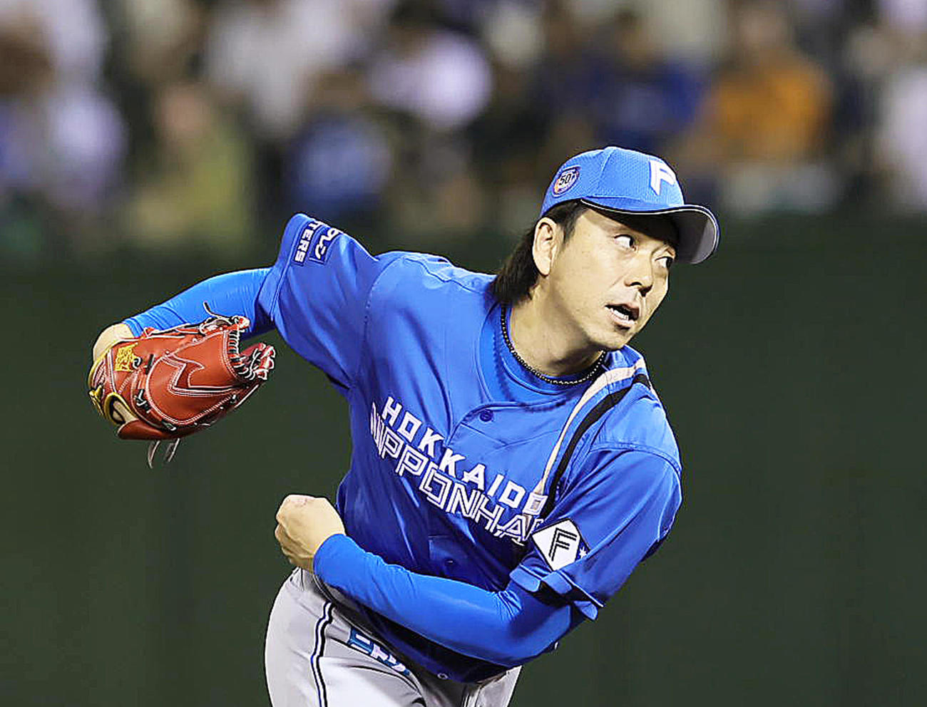 西武対日本ハム　11回から登板した日本ハム宮西（撮影・足立雅史）