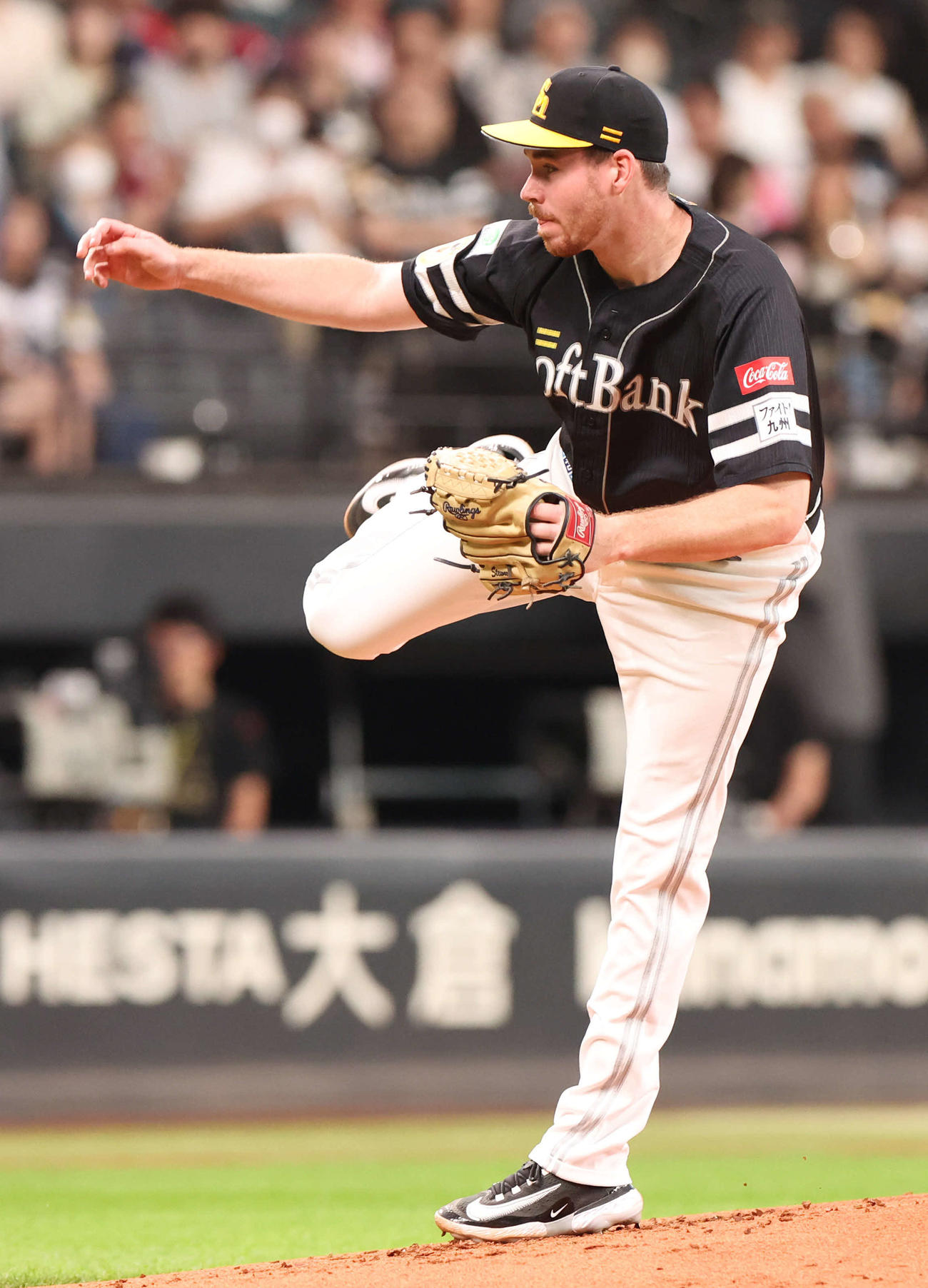 日本ハム対ソフトバンク　ソフトバンク先発のスチュワート（撮影・佐藤翔太）