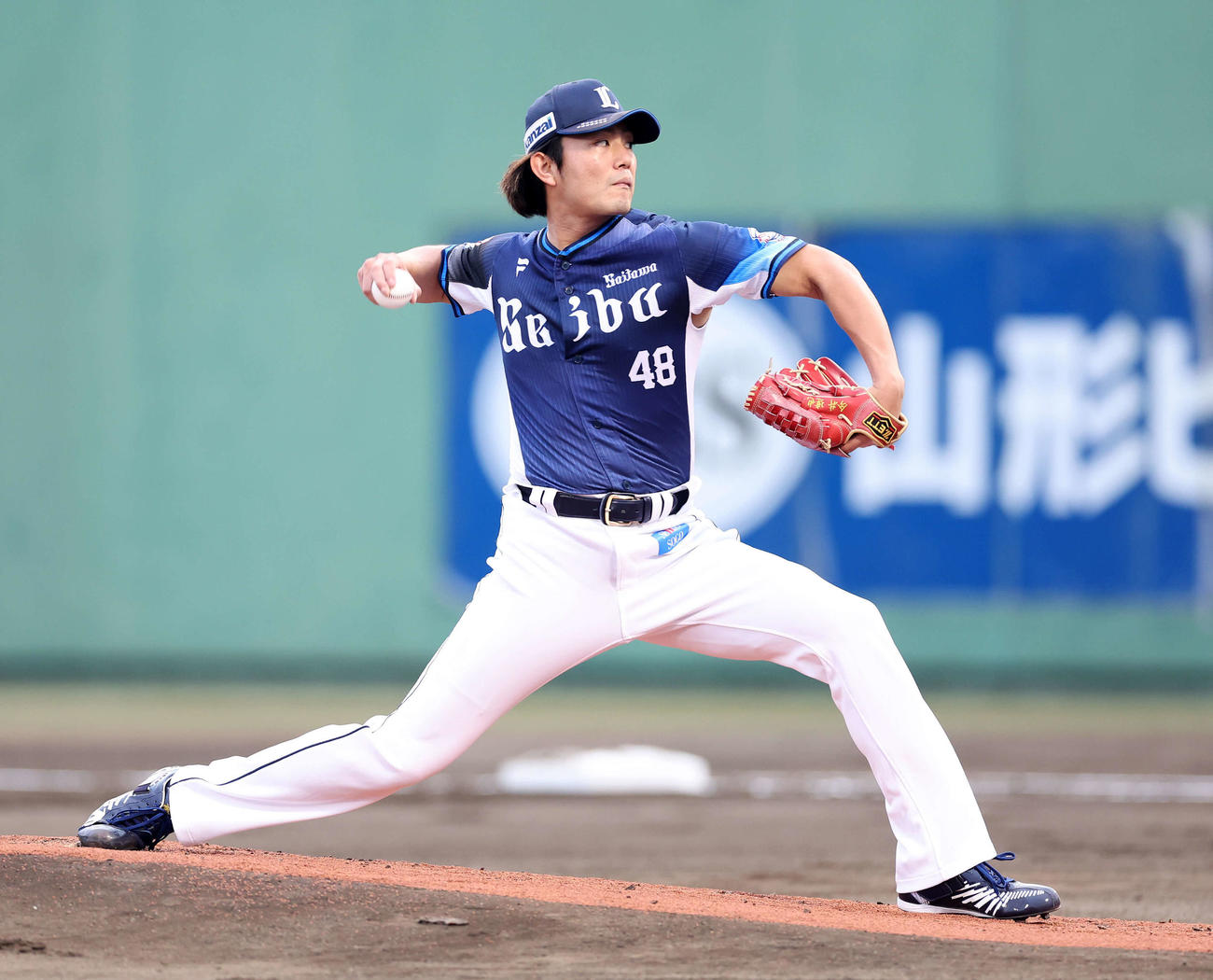 楽天対西武　力投する西武先発の今井（撮影・鈴木正人）