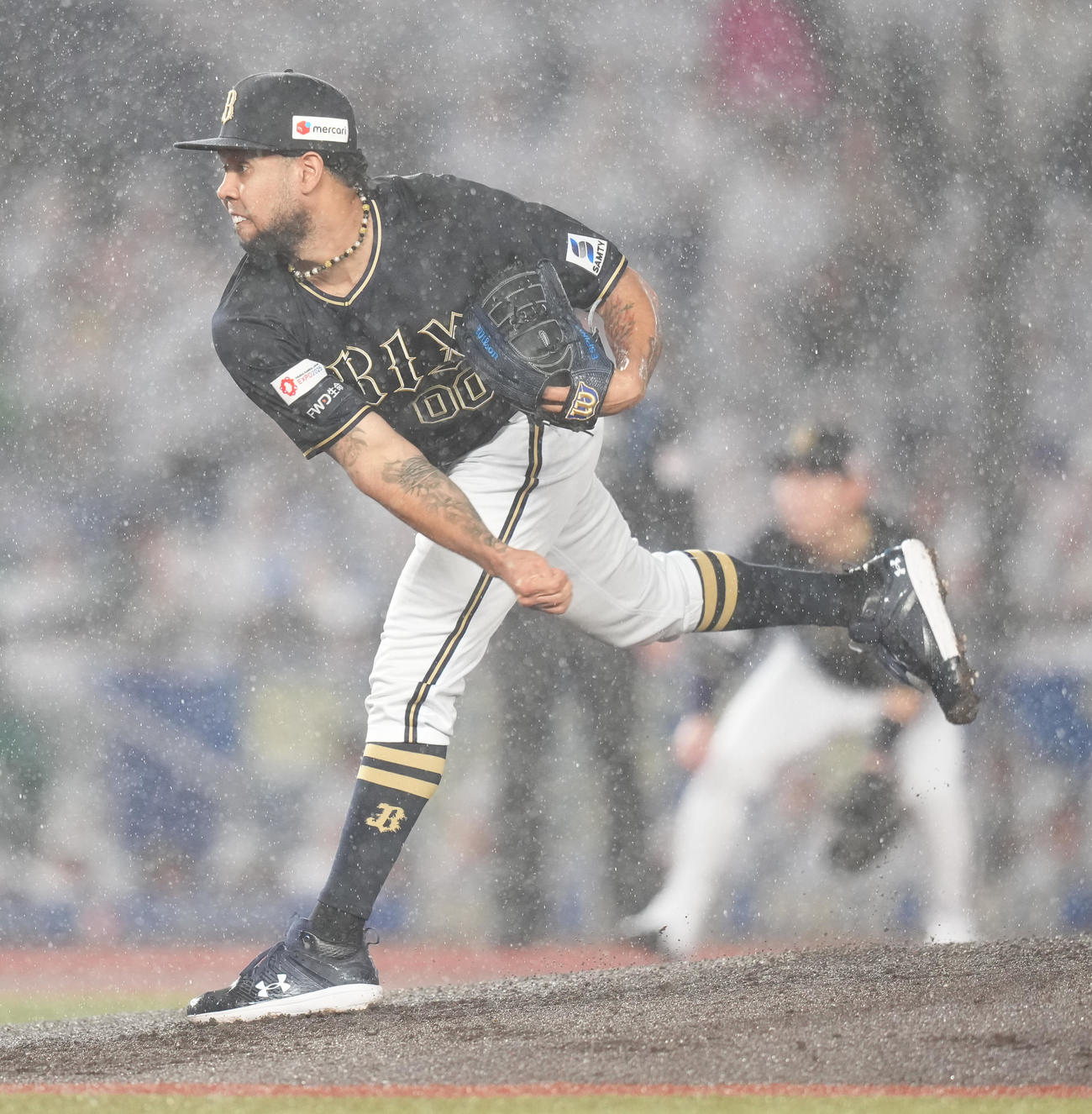 ロッテ対オリックス　先発し力投するオリックス・エスピノーザ（撮影・鈴木みどり）