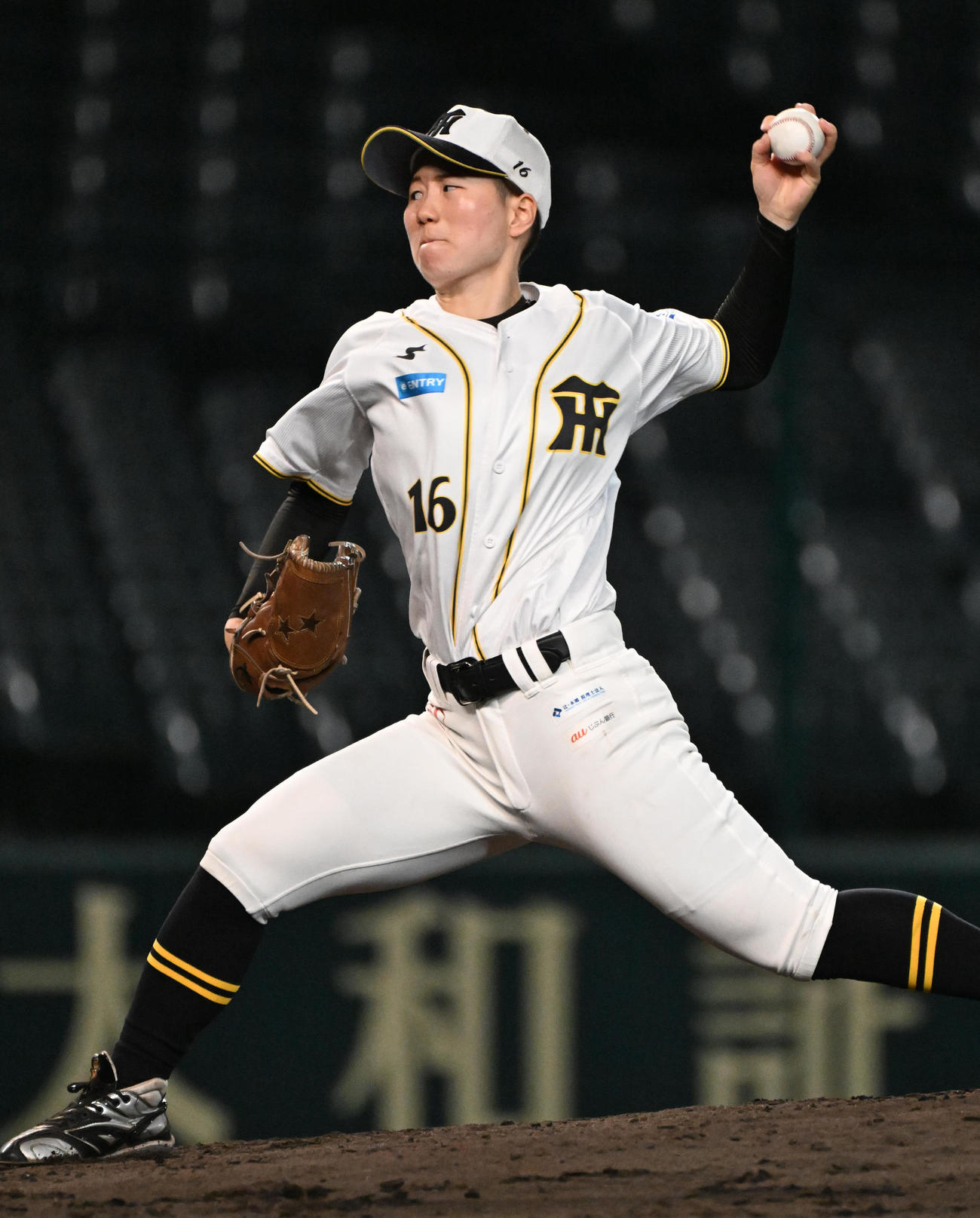 タイガースWomen対ジャイアンツ女子チーム　タイガースWomen3番手の水流麻夏（撮影・石井愛子）