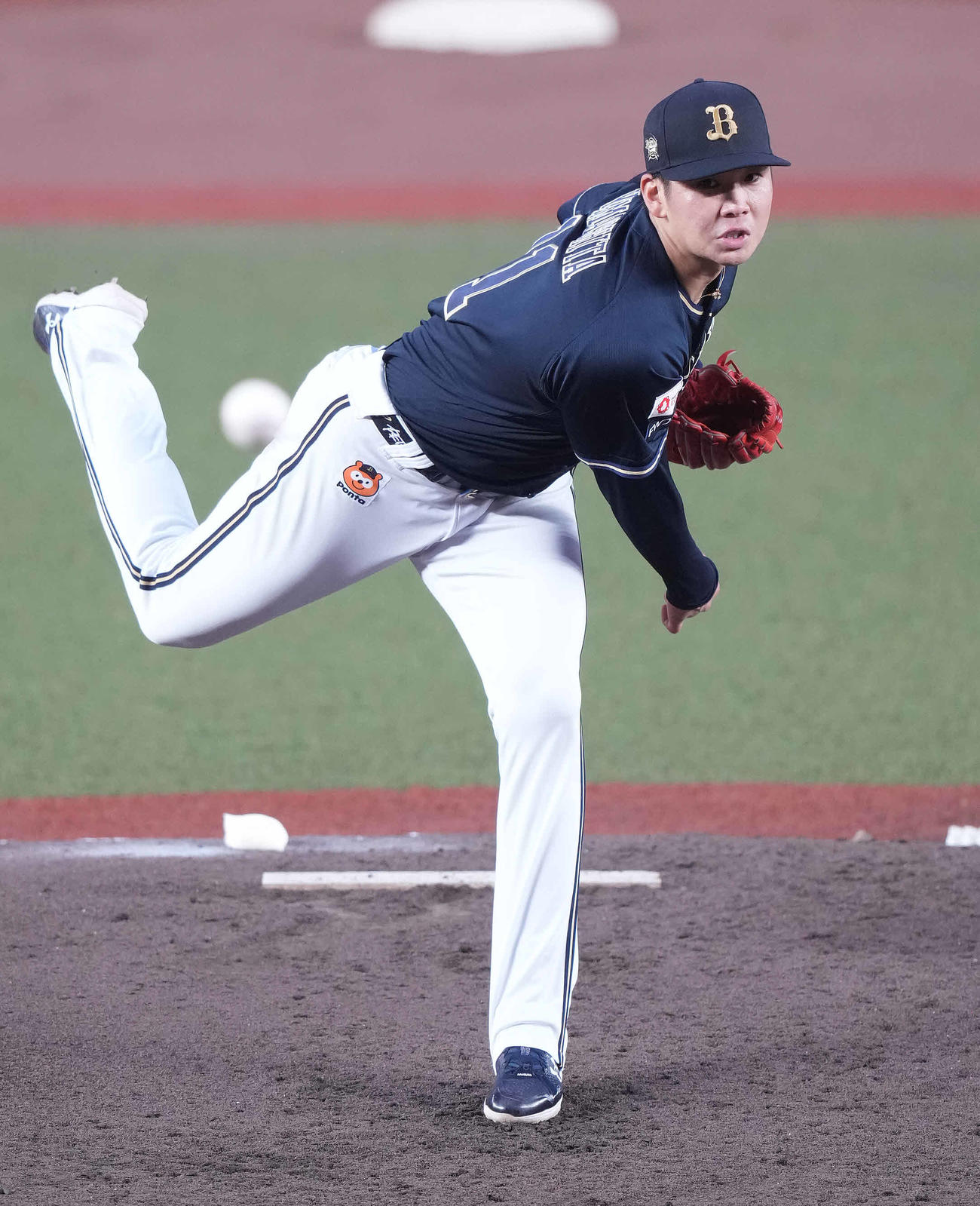 ロッテ対オリックス　先発し力投するオリックス山下（撮影・鈴木みどり）