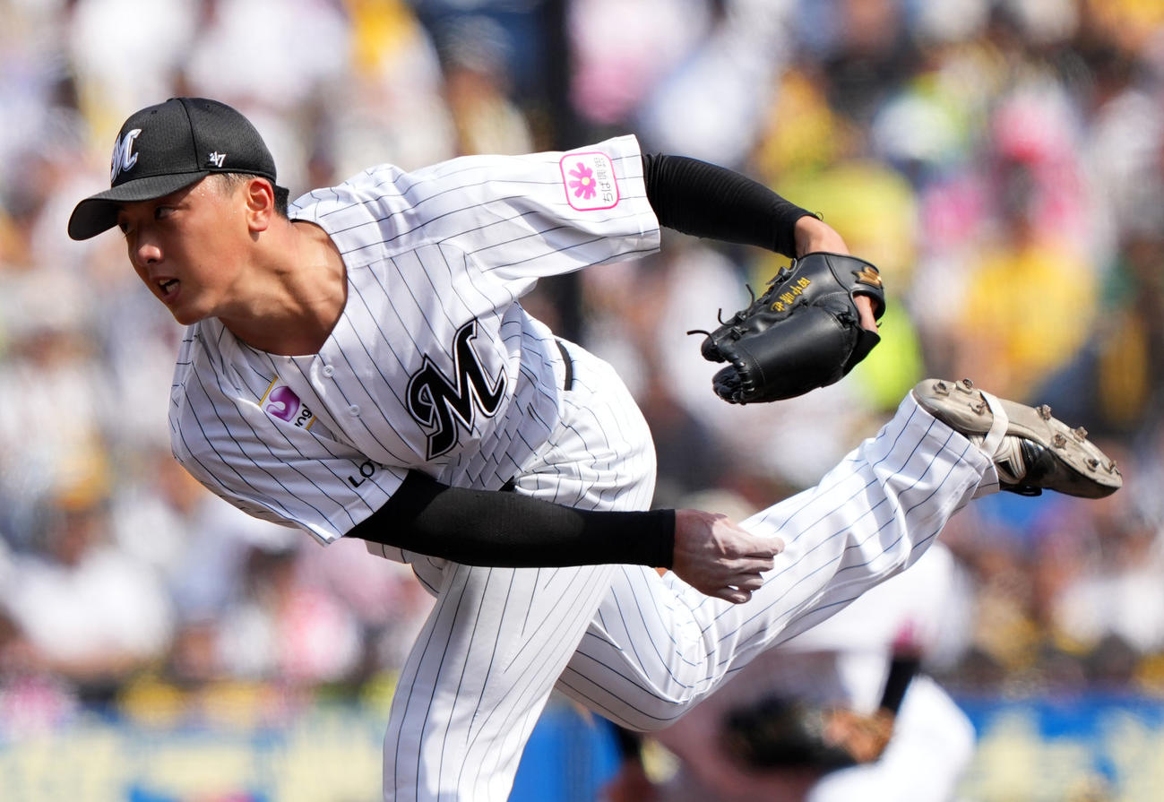 ロッテ田中晴也（2024年6月1日撮影）