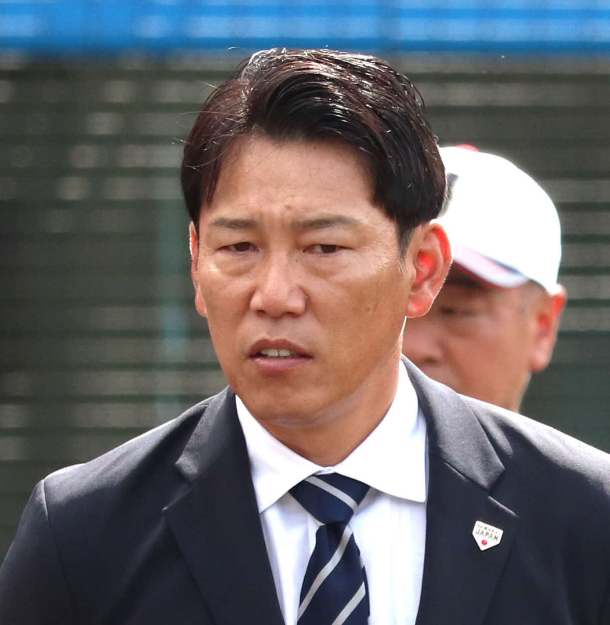 侍ジャパン大学代表選手合宿4日目に訪れた井端監督（撮影：佐瀬百合子）
