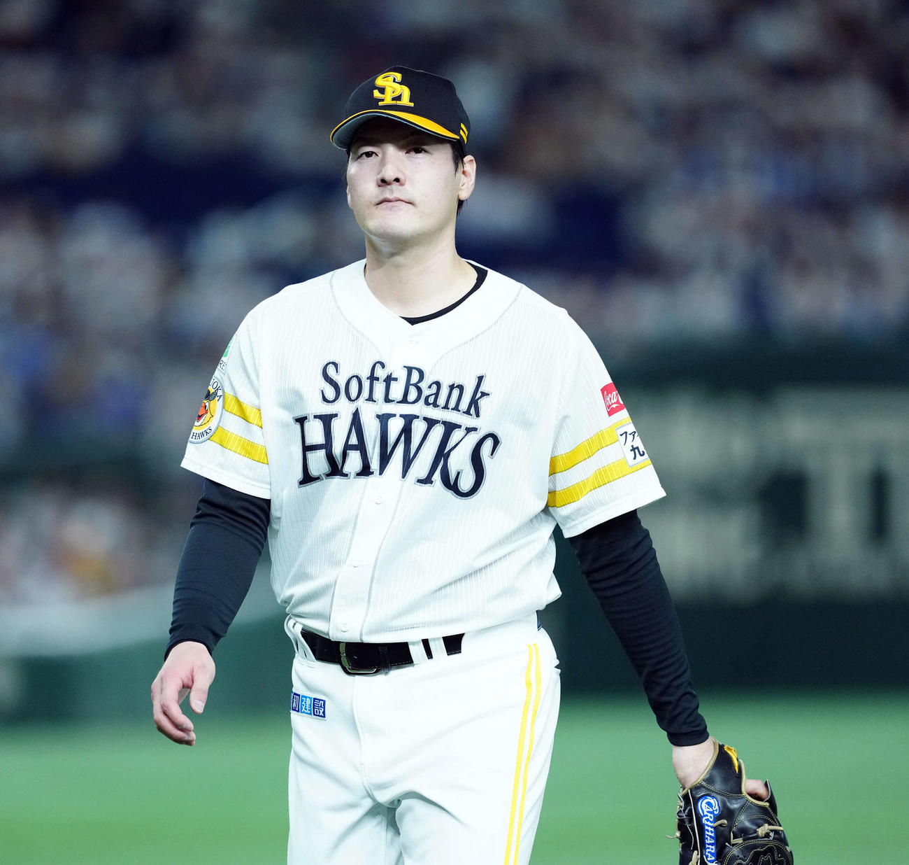 ソフトバンク対西武　初回を無失点に抑えたソフトバンクの先発有原（撮影・たえ見朱実）