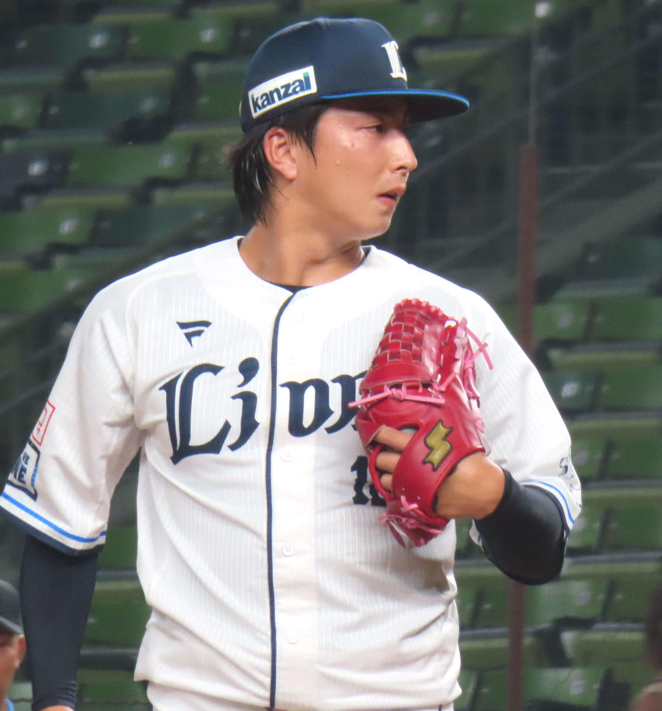イースタン・リーグ：西武－日本ハム　8回に登板した西武森脇（撮影・黒須亮）