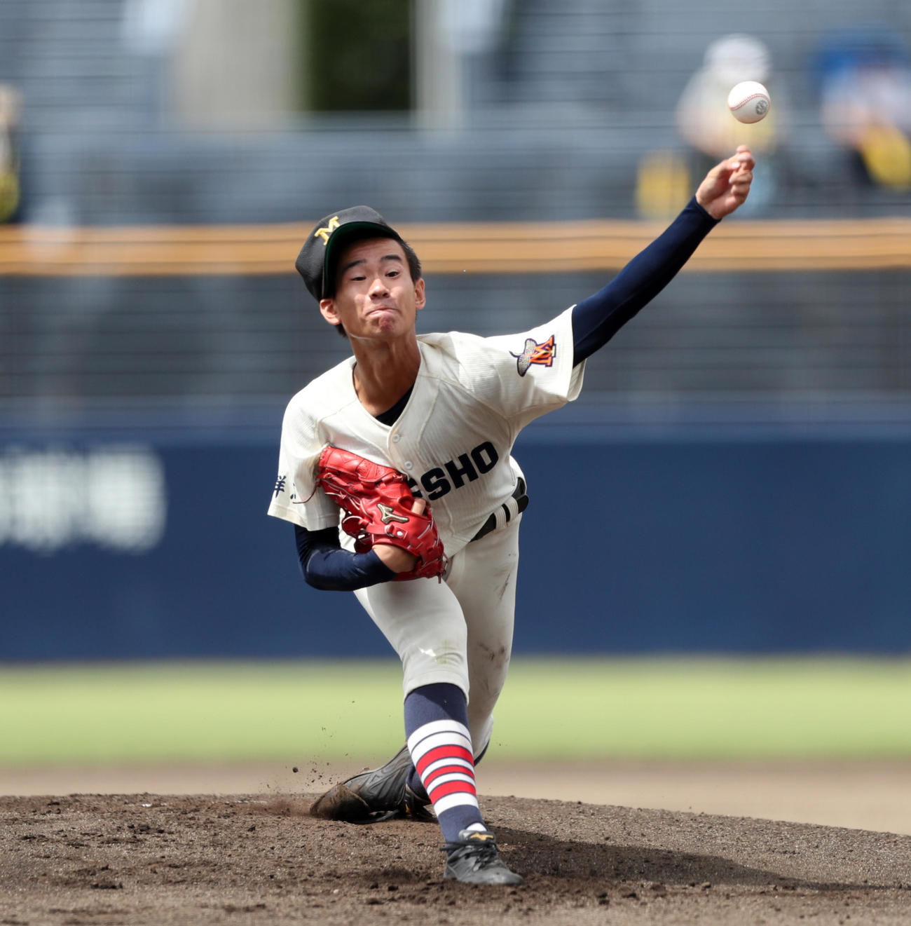 19年7月、全国高校野球選手権群馬大会の決勝で前橋育英を相手に先発登板する前橋商・井上