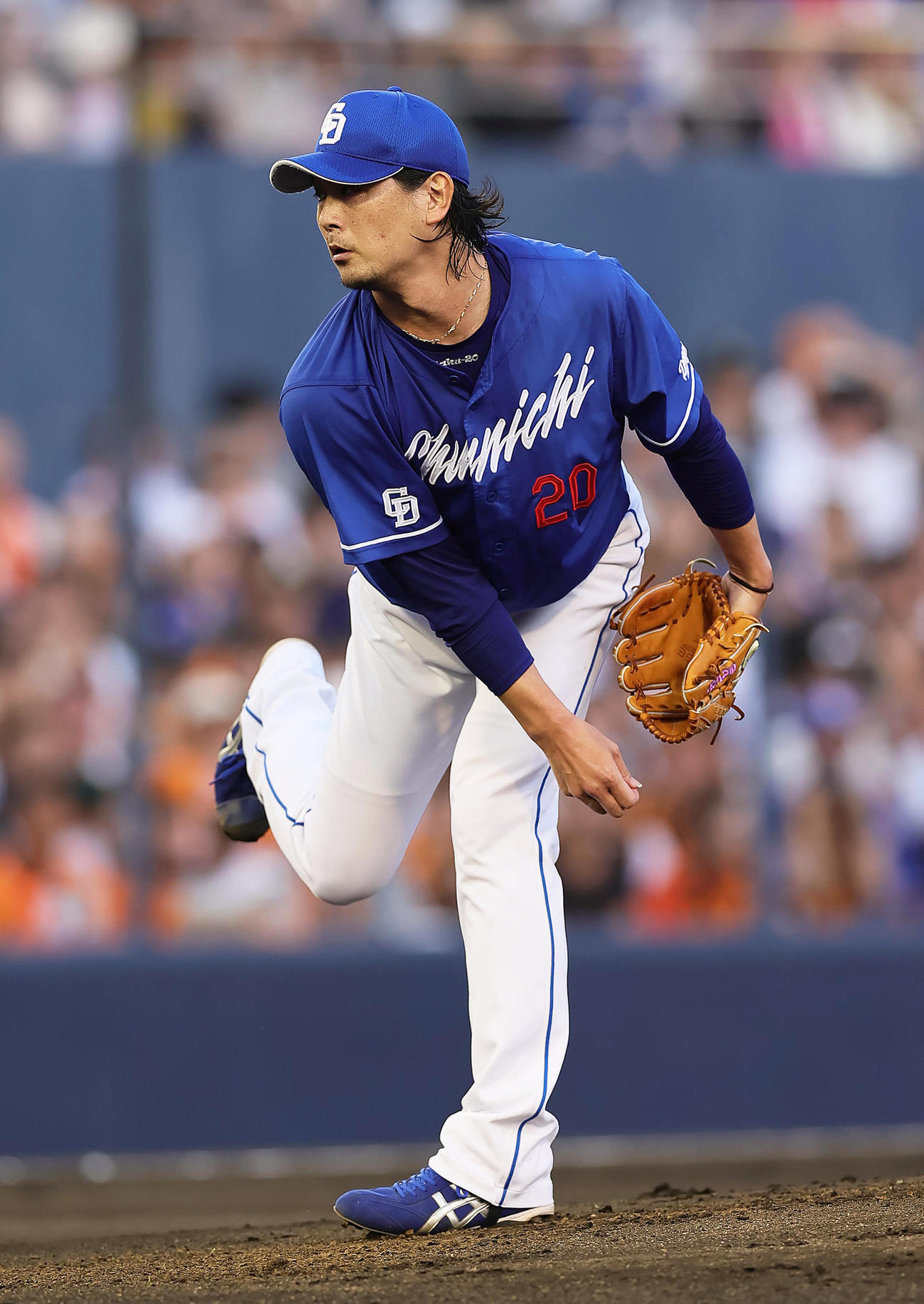 巨人対中日　中日先発の涌井（撮影・足立雅史）