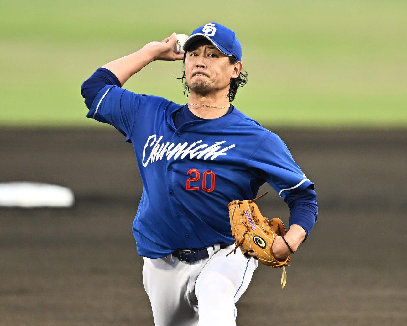 巨人対中日　中日先発の涌井（撮影・滝沢徹郎）