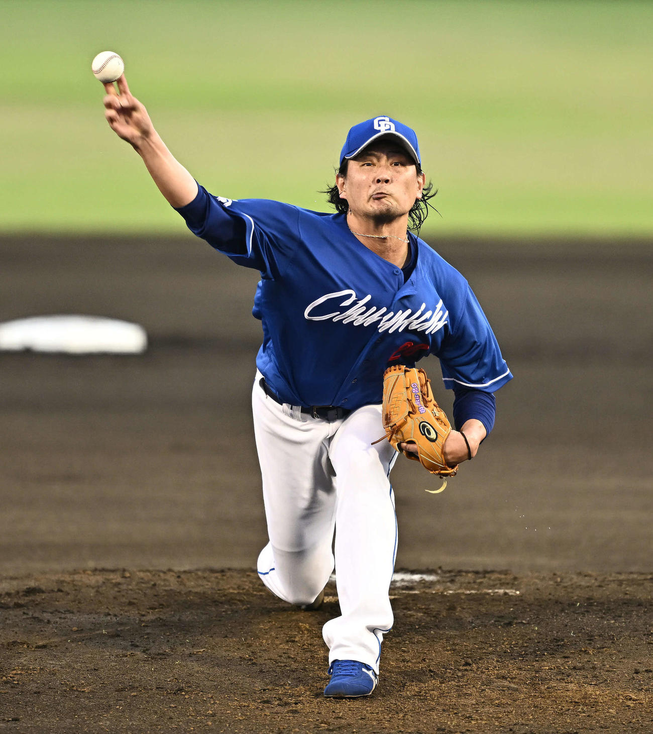 巨人対中日　中日先発の涌井（撮影・滝沢徹郎）