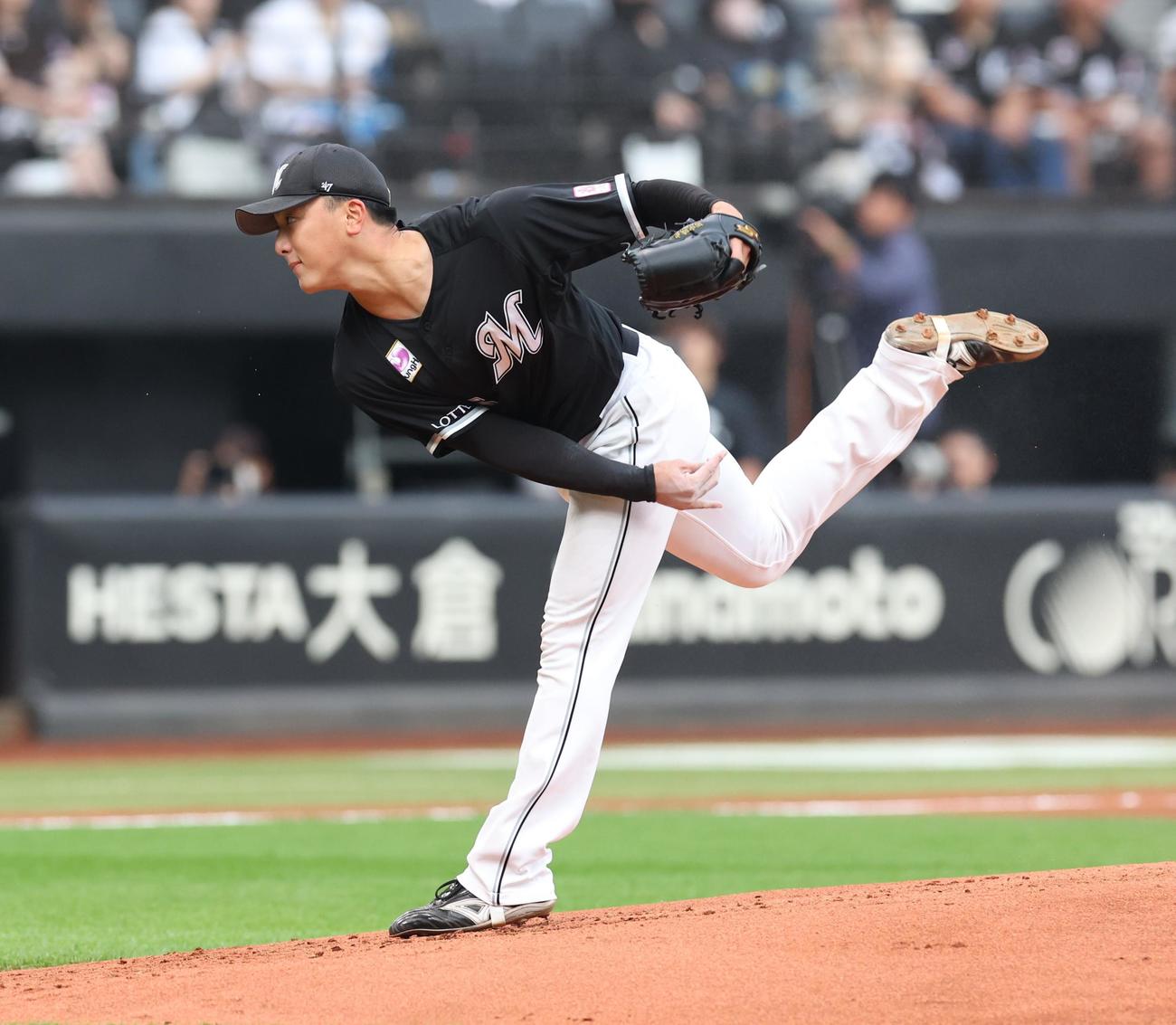 日本ハム対ロッテ　ロッテ先発の田中晴（撮影・黒川智章）