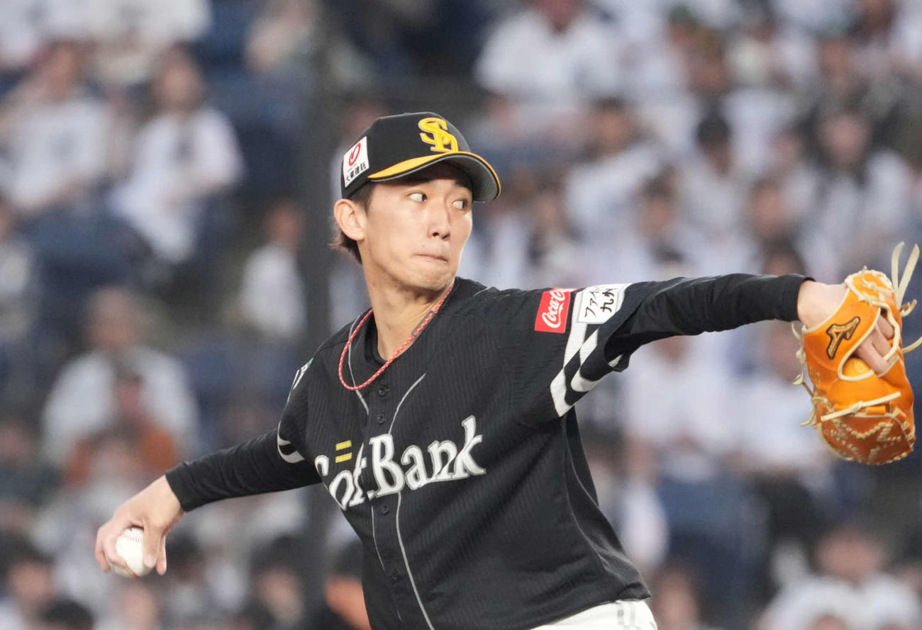 ソフトバンク大津亮介（24年4月撮影）