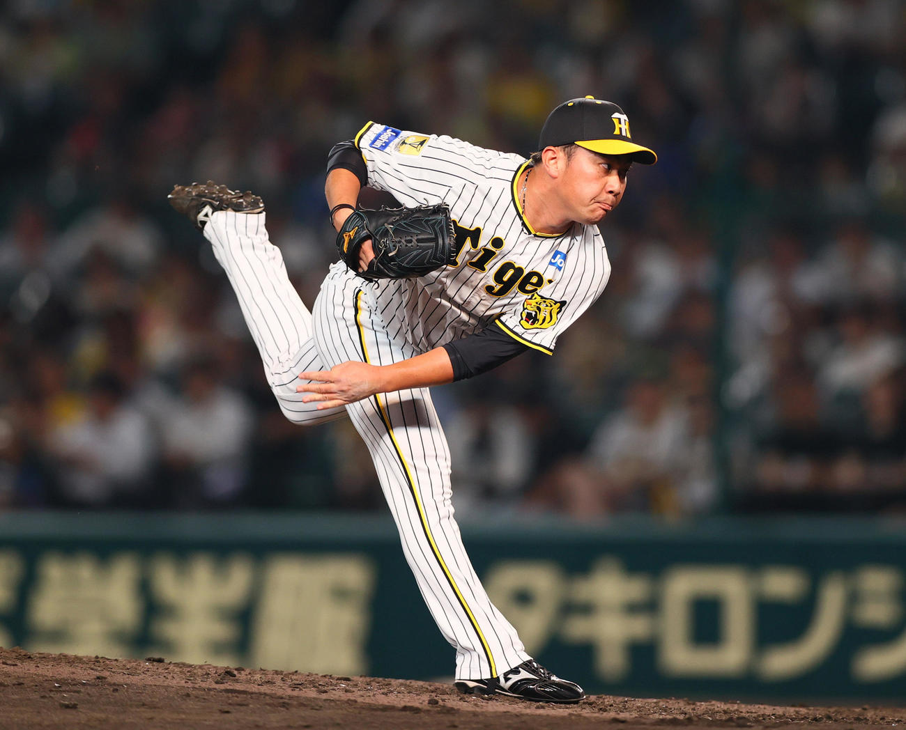 阪神対DeNA 7回表、阪神2番手で登板の桐敷（撮影・上山淳一）