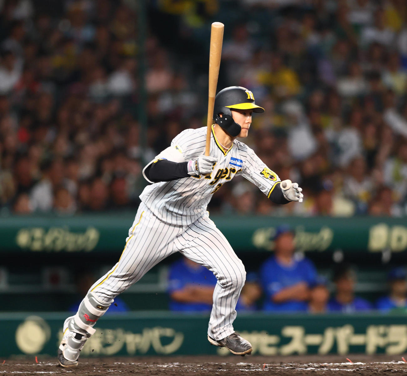 阪神対DeNA 5回裏阪神1死三塁、小幡は右前適時打を放つ（撮影・上山淳一）