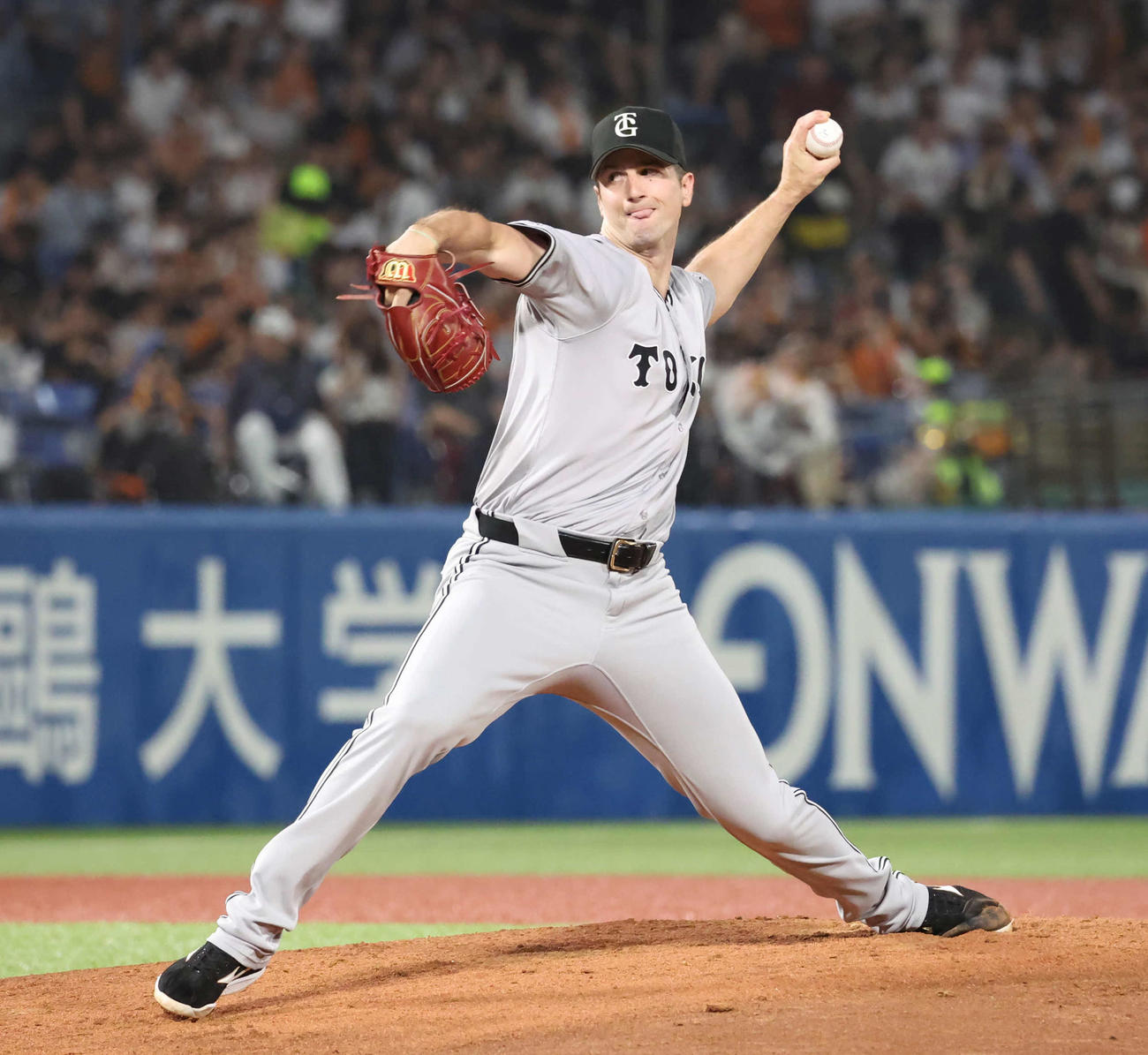 ヤクルト対巨人　力投する巨人先発グリフィン（撮影・丹羽敏通）