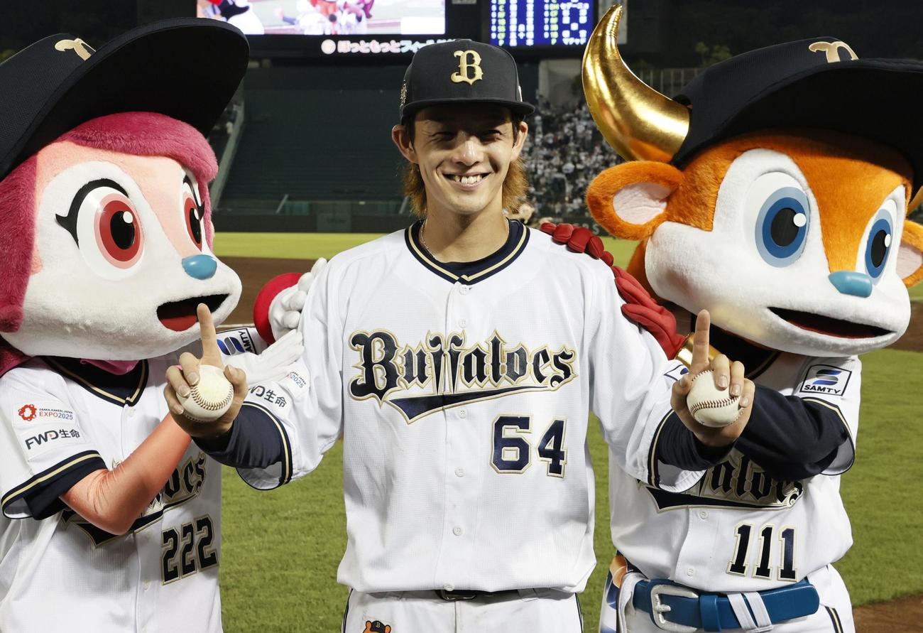 プロ初安打、初打点をマークしたオリックス・大里（共同）