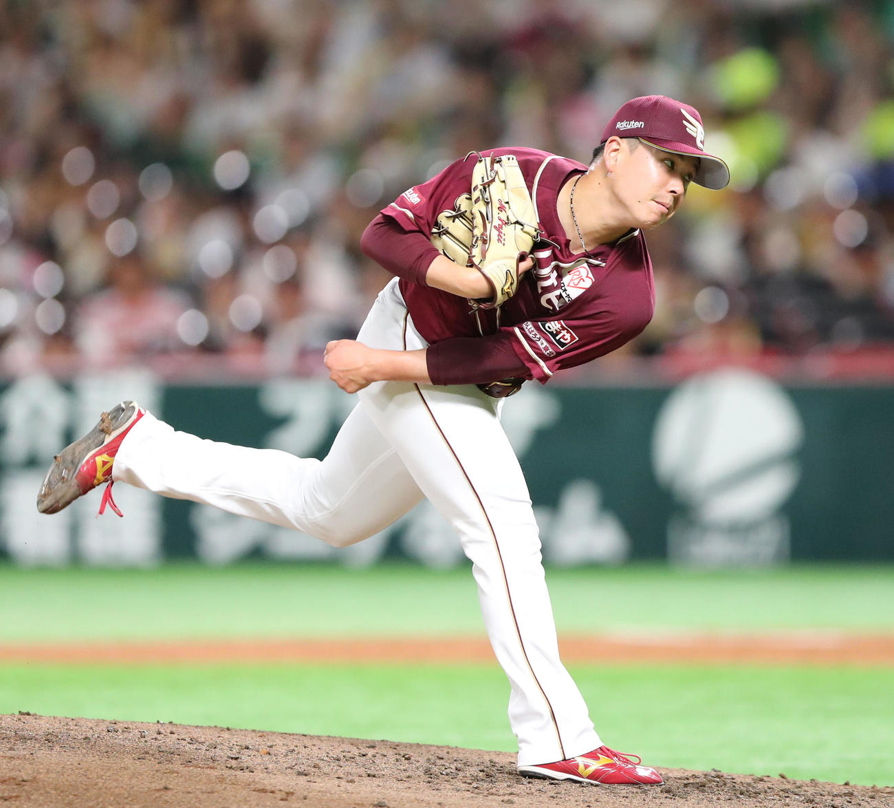 ソフトバンク対楽天　楽天先発の藤井（撮影・鬼束羽瑠菜）
