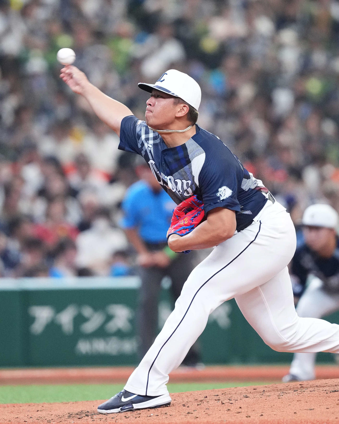 西武対ロッテ　西武先発のボー（撮影・菅敏）