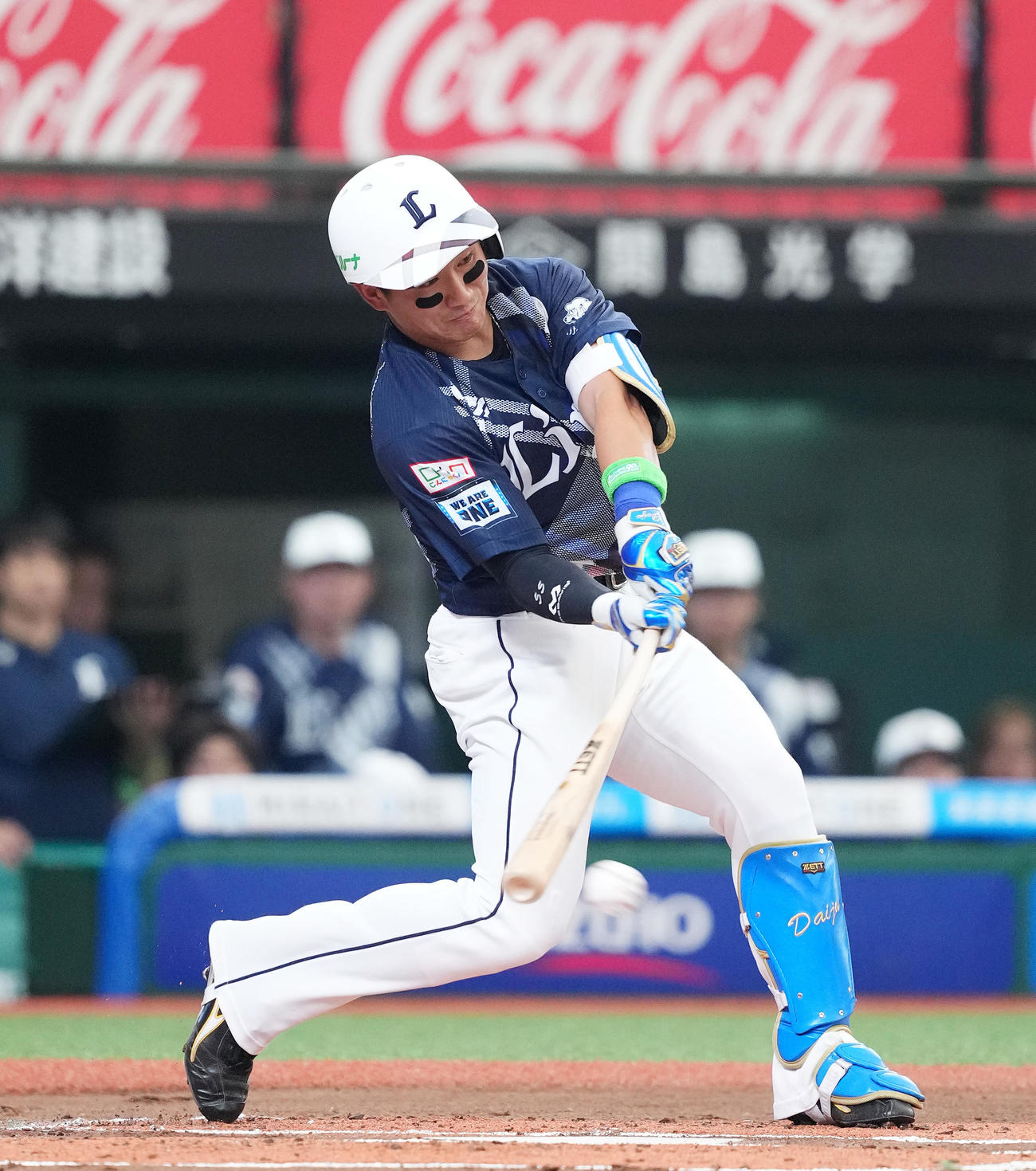 西武対ロッテ　1回裏西武1死、投ゴロに倒れる野村大（撮影・菅敏）