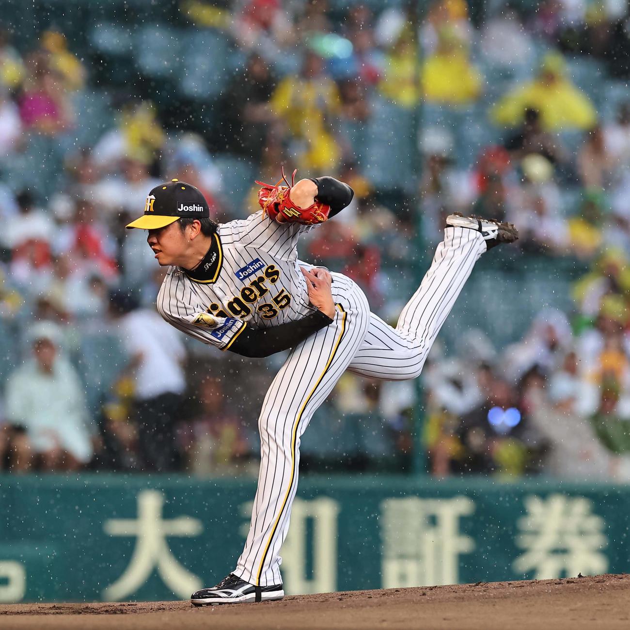 阪神対ヤクルト　阪神先発の才木（撮影・上田博志）
