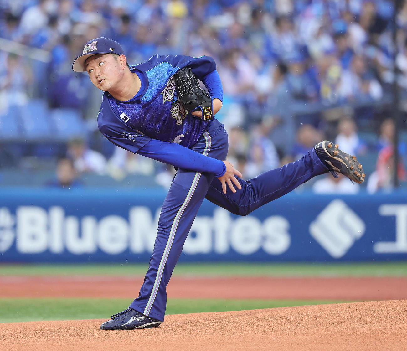 DeNA対中日　DeNA先発の石田裕（撮影・足立雅史）