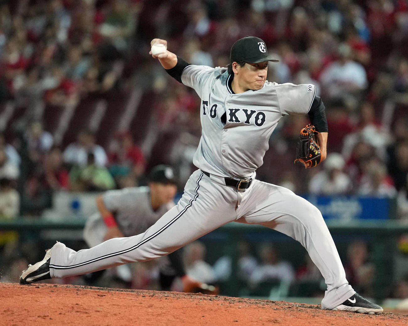 広島対巨人　9回からマウンドに上がった巨人大勢（撮影・たえ見朱実）