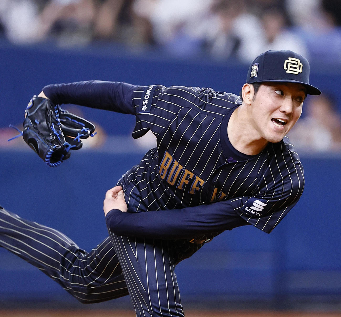 オリックス対ソフトバンク　7回、好投を見せるオリックス田嶋（撮影・藤尾明華）