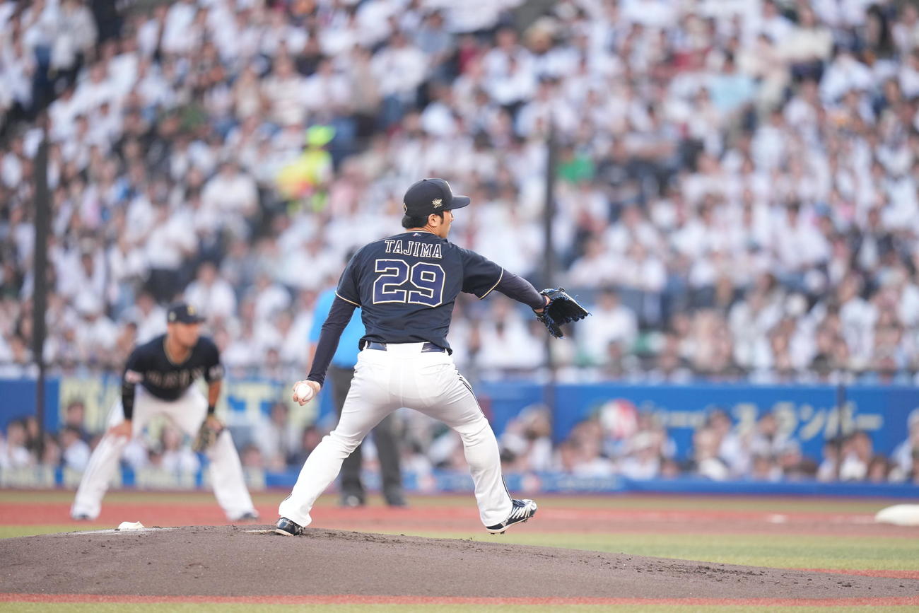 6月29日、ロッテ戦で先発する田嶋