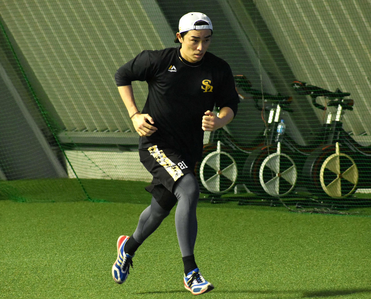 ランニングを行う和田（撮影・只松憲）