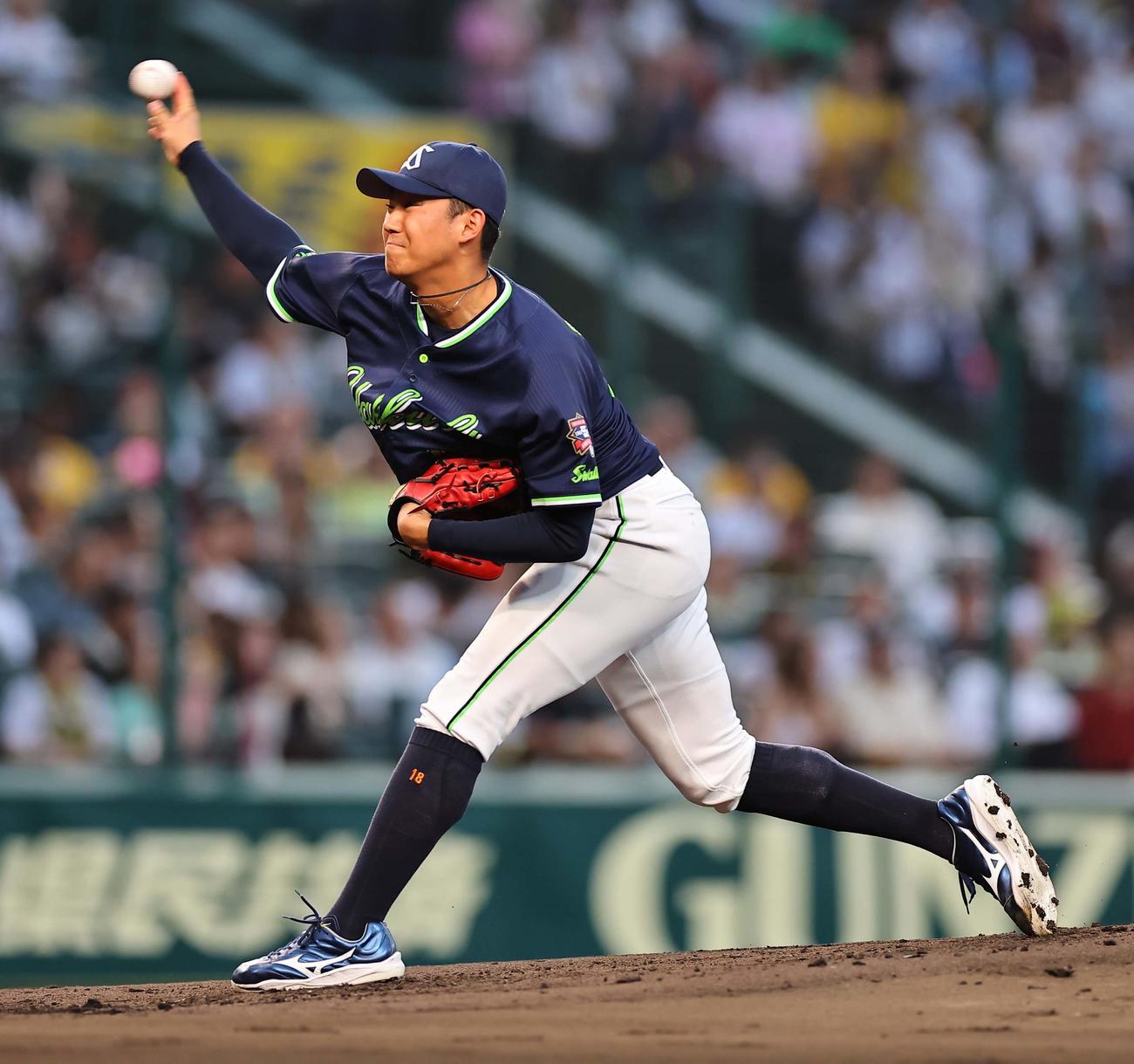 阪神対ヤクルト　ヤクルト先発の奥川（撮影・上田博志）