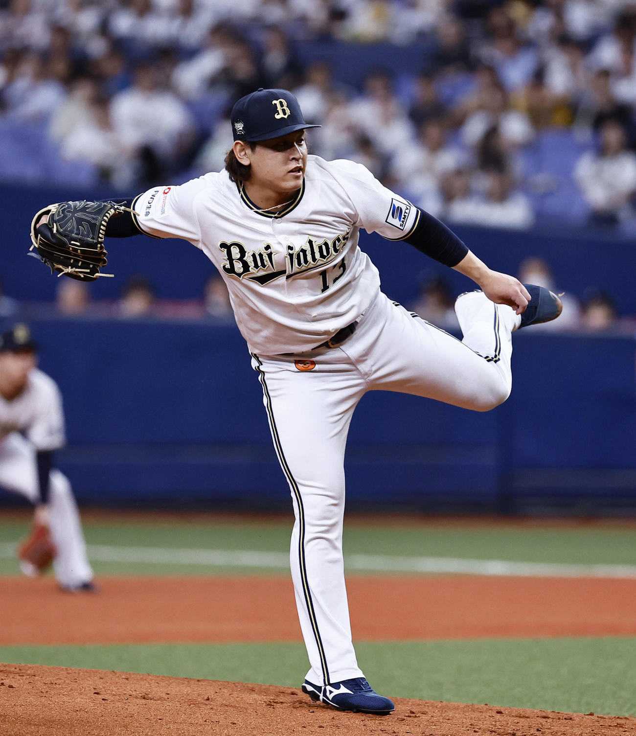 オリックス対ソフトバンク　オリックス先発の宮城（撮影・藤尾明華）