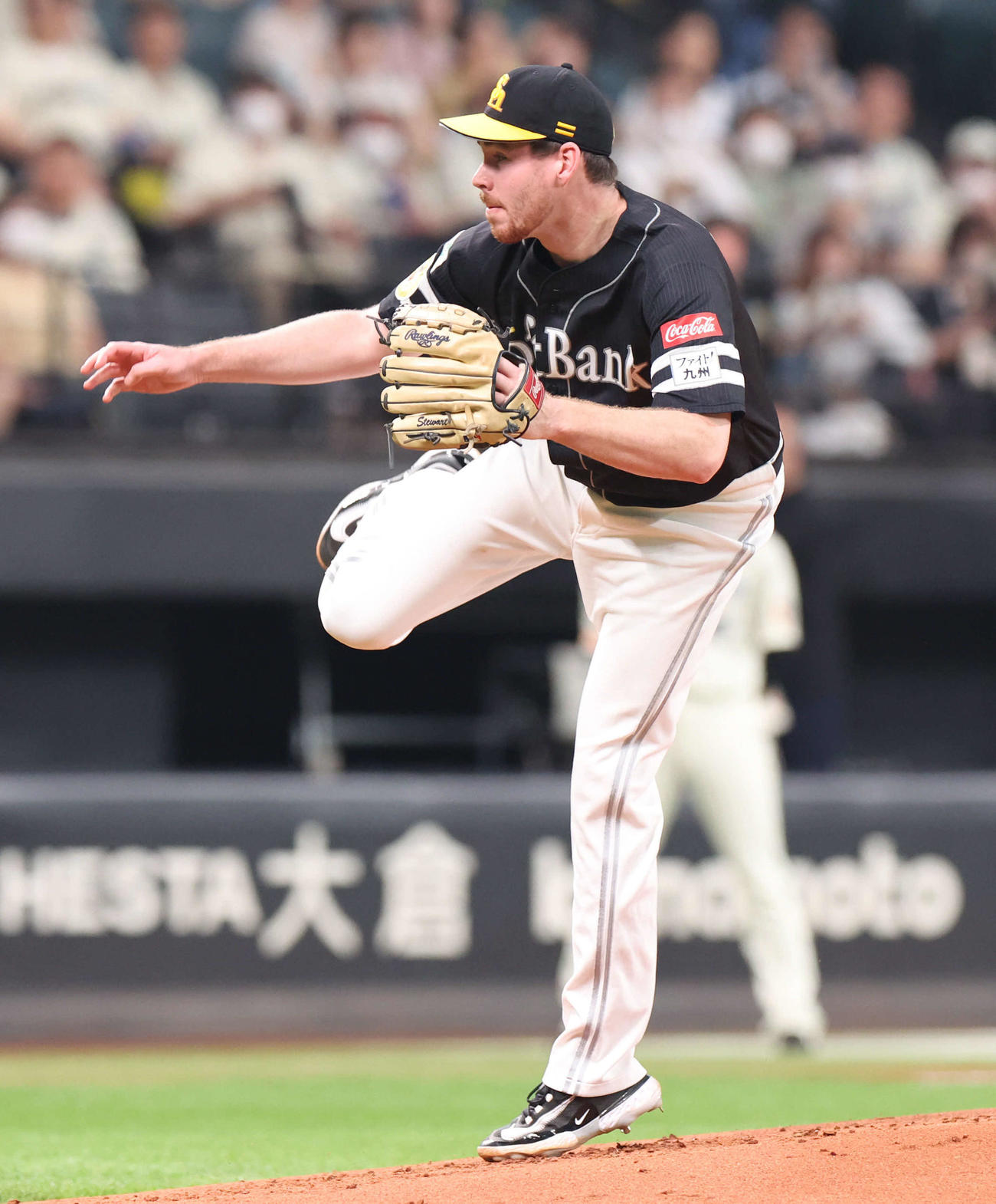 日本ハム対ソフトバンク　ソフトバンク先発のスチュワート（撮影・佐藤翔太）