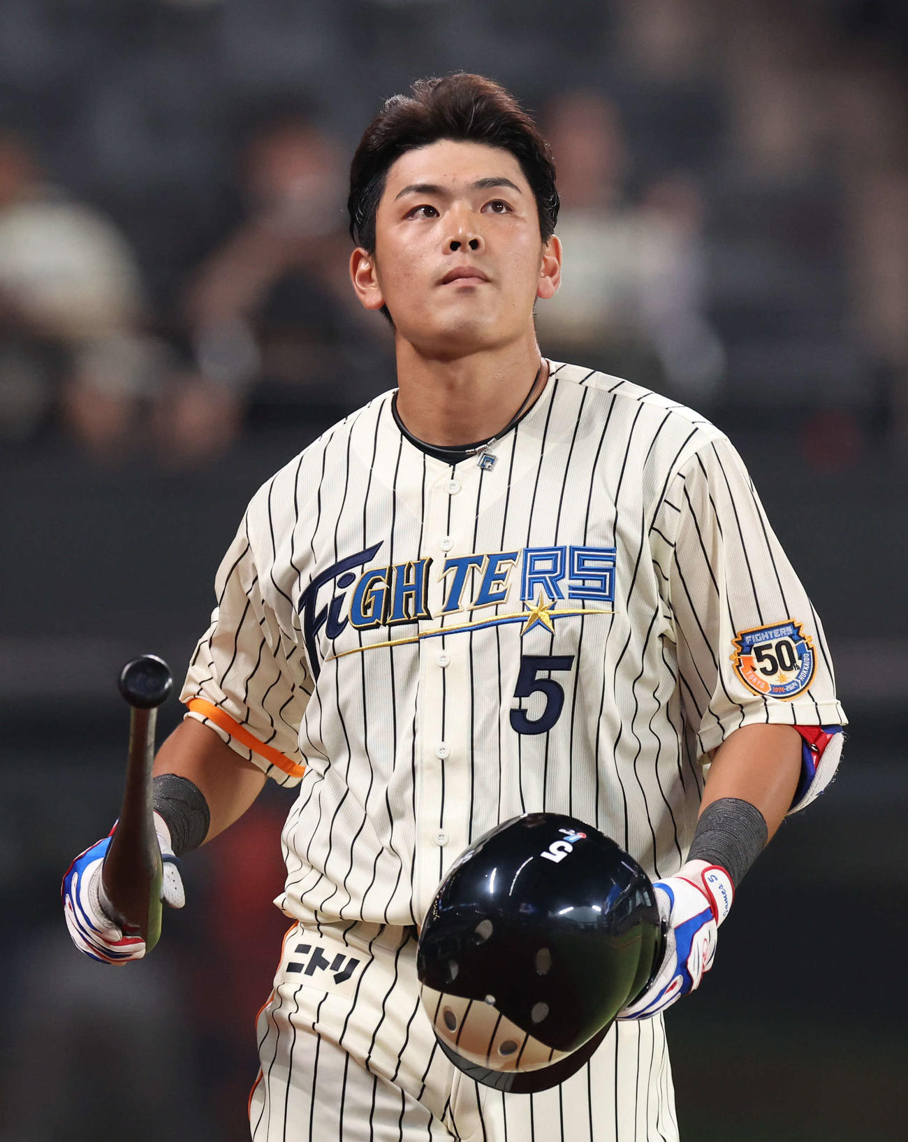 日本ハム対ソフトバンク　2回裏日本ハム無死一塁、野村は三振に終わる（撮影・佐藤翔太）