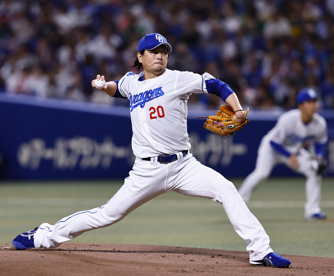 中日対阪神　中日先発の涌井（撮影・藤尾明華）