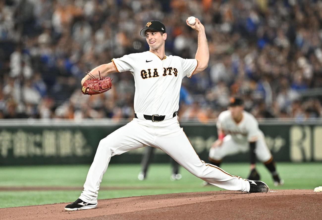 巨人対DeNA　巨人先発のグリフィン（撮影・滝沢徹郎）