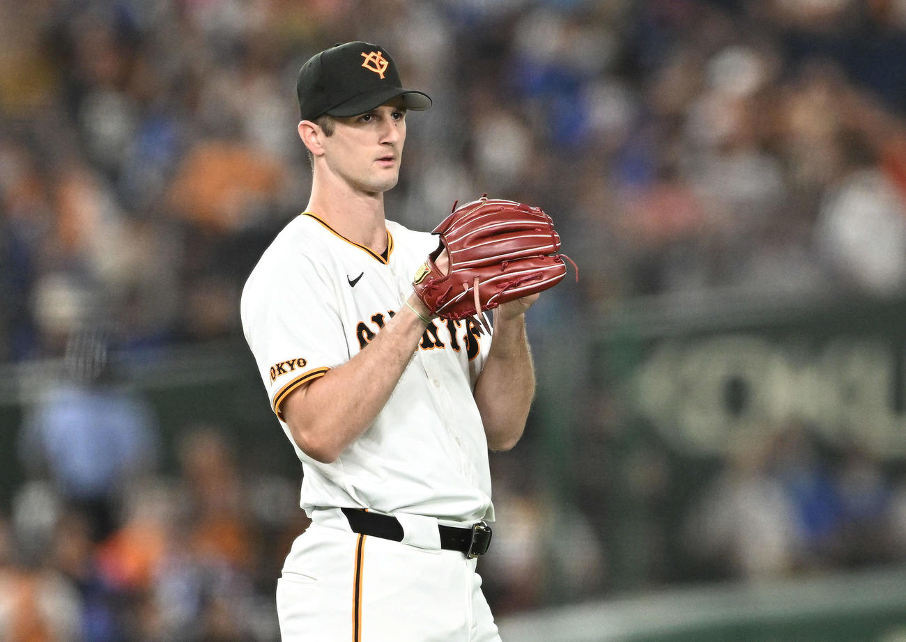 巨人対DeNA　巨人先発のグリフィン（撮影・滝沢徹郎）