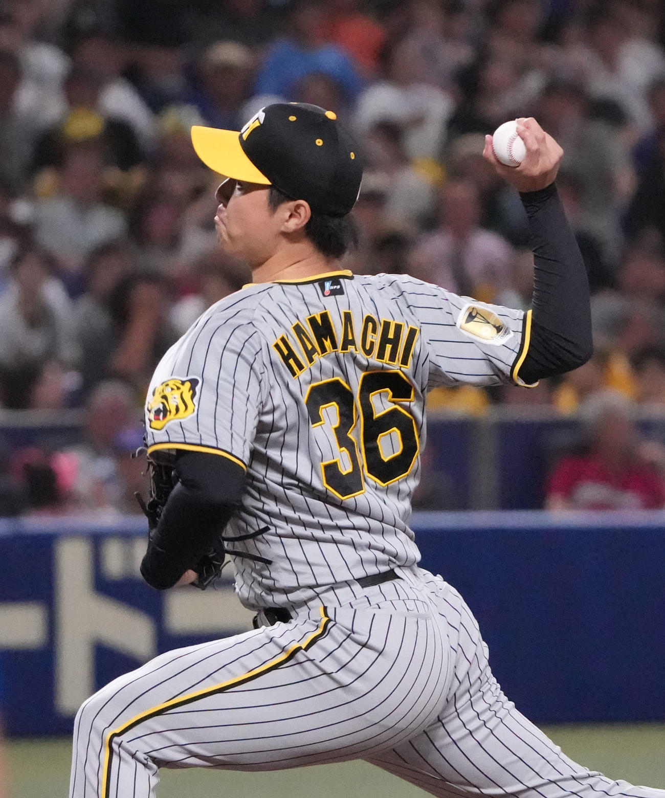 中日対阪神　5回裏中日1死一、二塁、阪神4番手で登板する浜地（撮影・森本幸一）