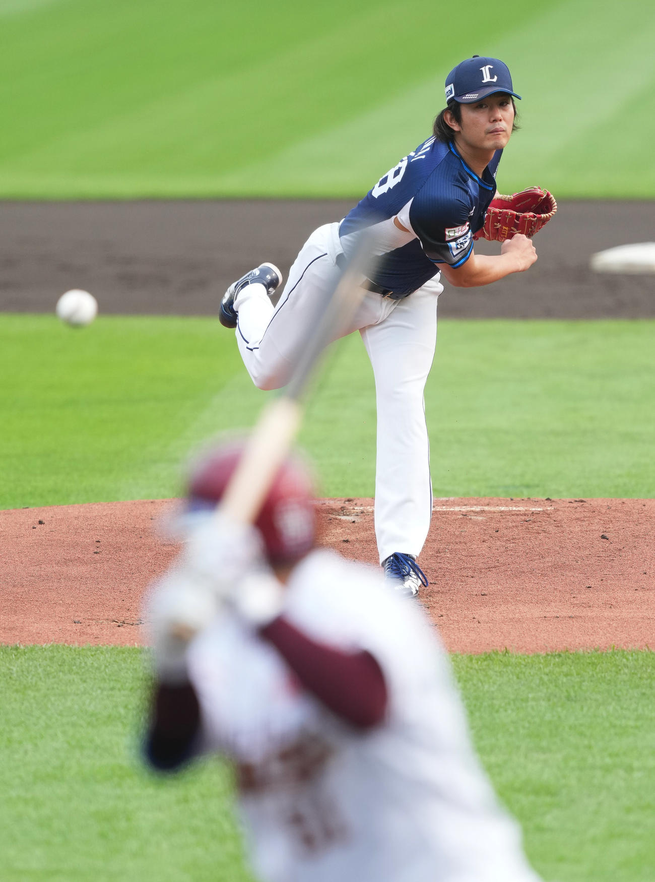 楽天対西武　西武先発の今井。打者小郷（撮影・菅敏）