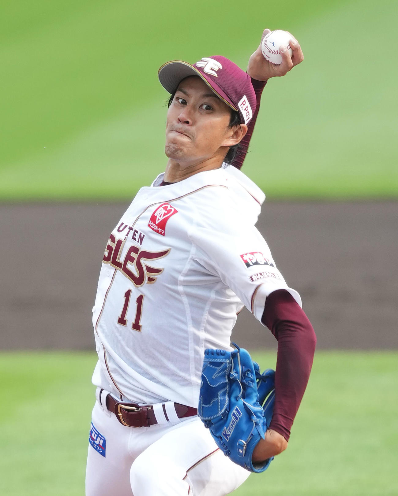 楽天対西武　楽天先発の岸（撮影・菅敏）
