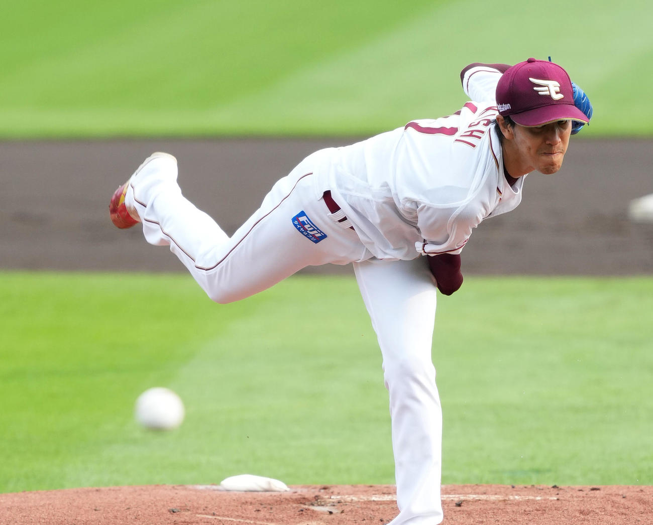 楽天対西武　楽天先発の岸（撮影・菅敏）
